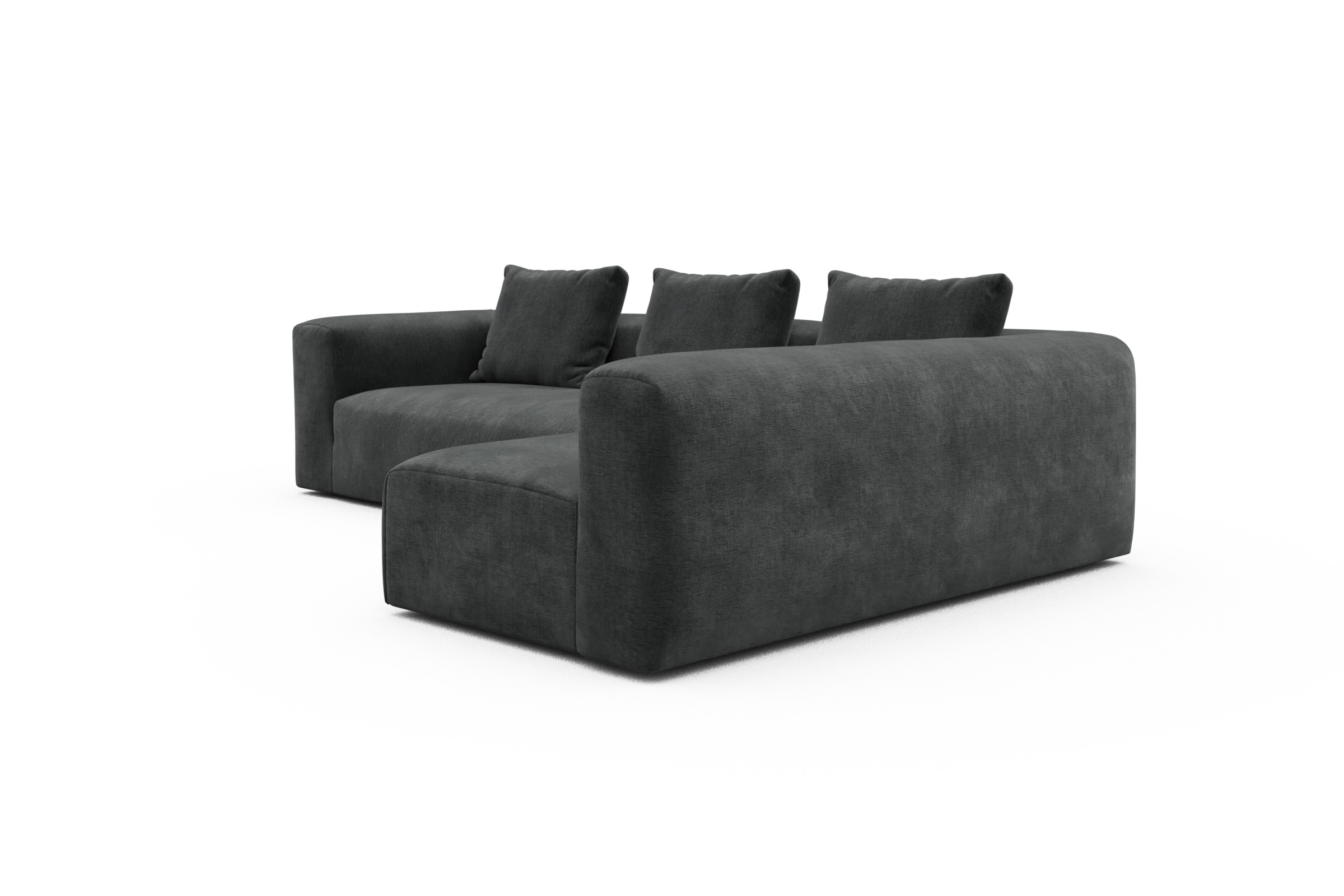 Ecksofa Fred 2x 2,5-Sitzer rechts offen Smooth-Deep-Warm-Grey
