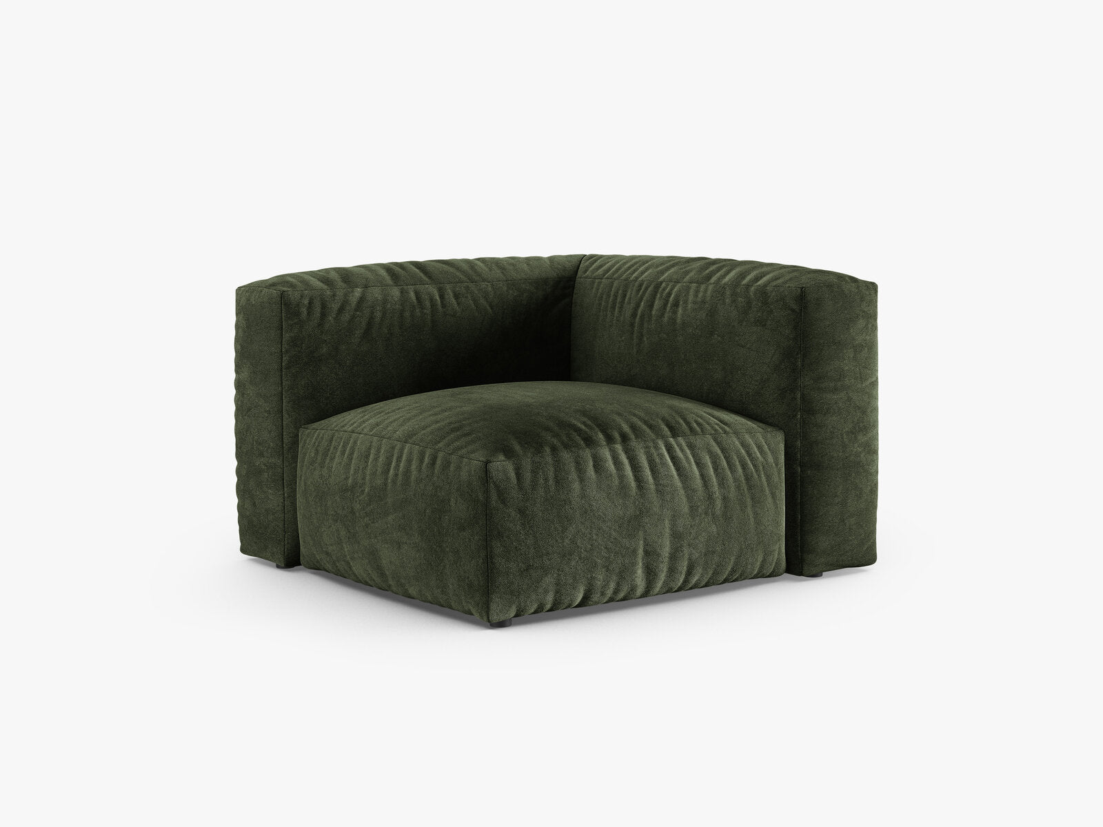 Micadoni symmetrisches Eckmodul Martina 1-Sitzer 90cm Sitztiefe Samt Vogue Grün