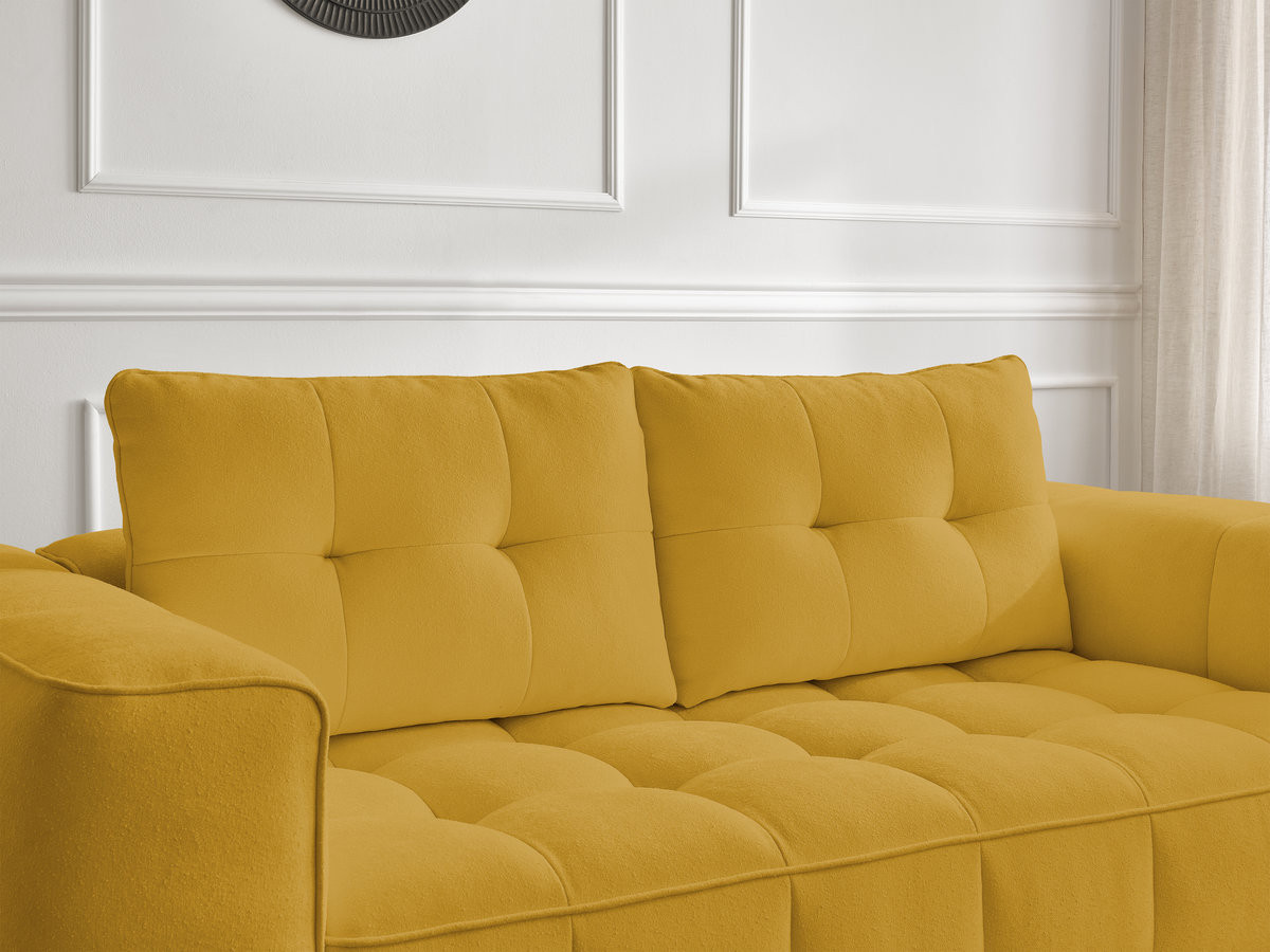 Bobochic Anis Sofa 2-Sitzer mit Pouf Strukturstoff Gelb
