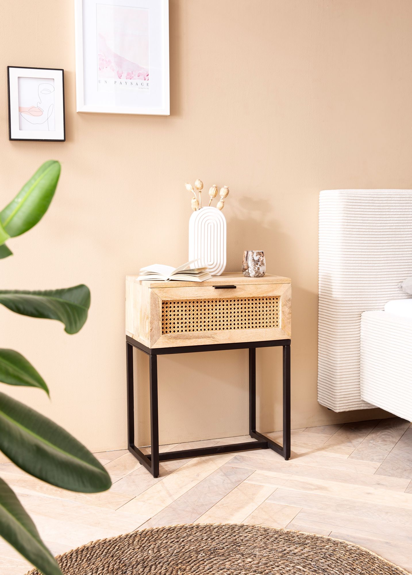 Nachttisch Bygland Mango Massivholz 50 × 30 × 60 cm
