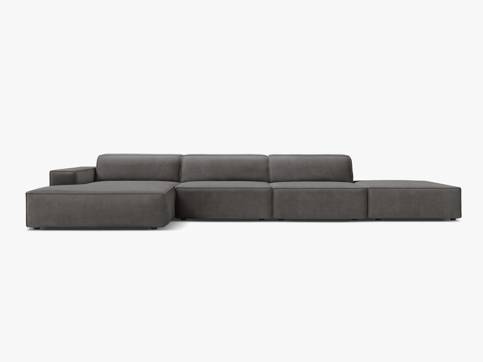 Micadoni Ecksofa Jodie 5-Sitzer Links Samt Bluvel Hellgrau