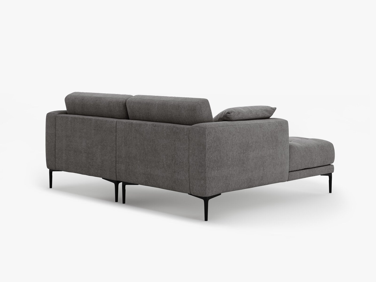Micadoni Ecksofa Bemy 2-Sitzer Links Strukturierter Stoff Grau