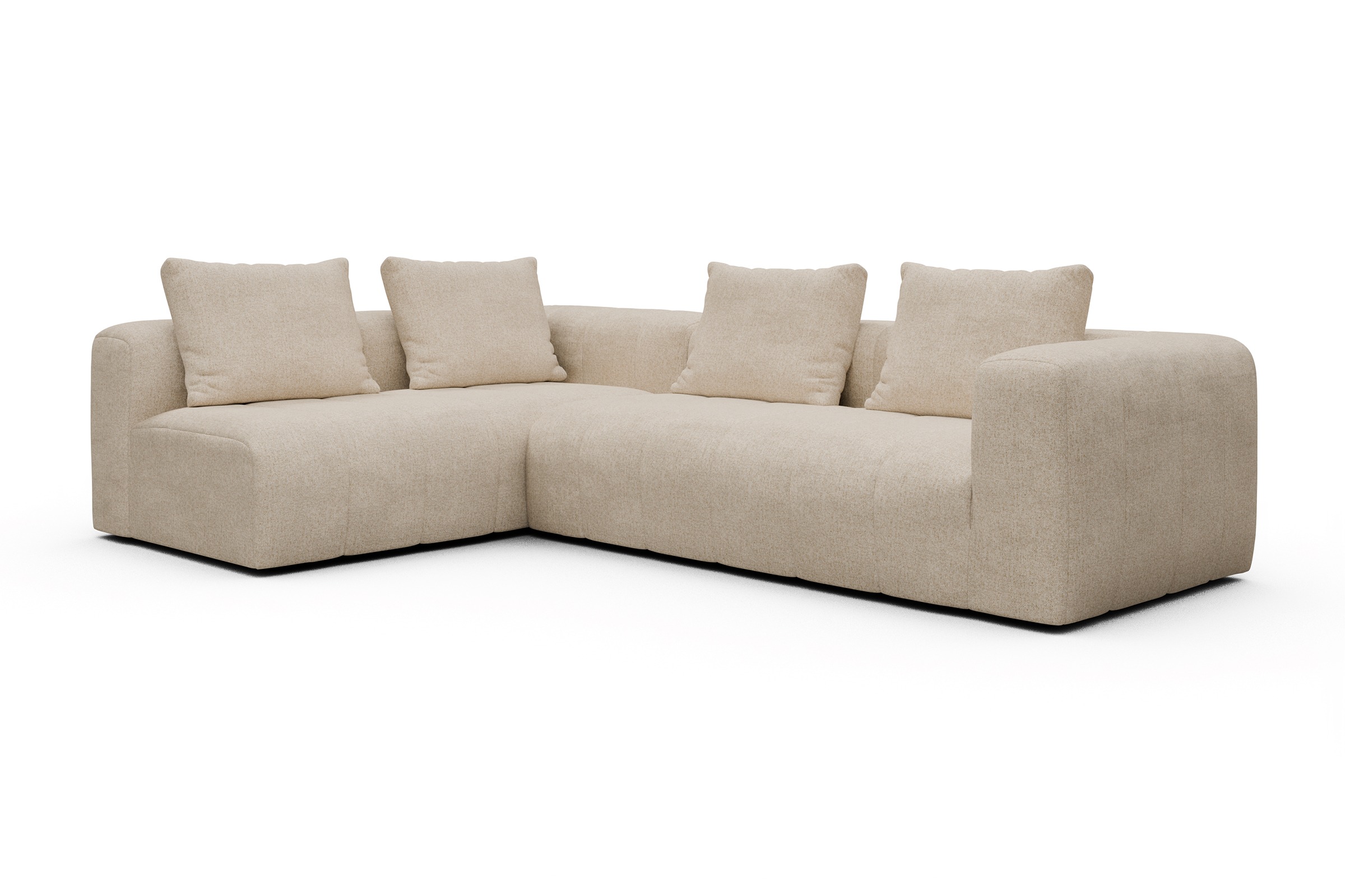 Ecksofa Hugo 2x 2,5-Sitzer Armlehne rechts Casone-Natural-Beige