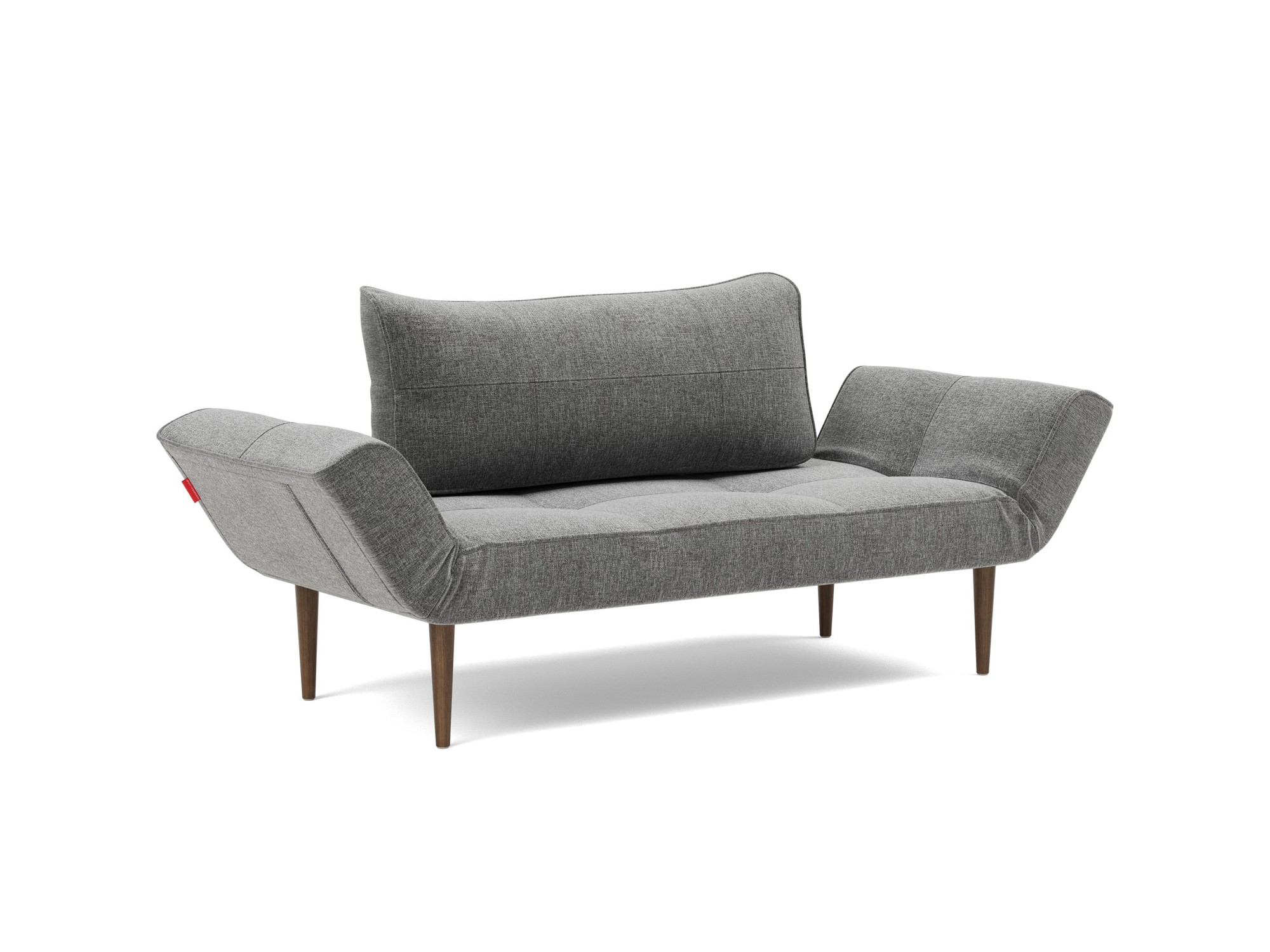 Tagesbett Zeal Strukturierter Stoff Twist 563-Charcoal Beine Styletto Eiche dunkel