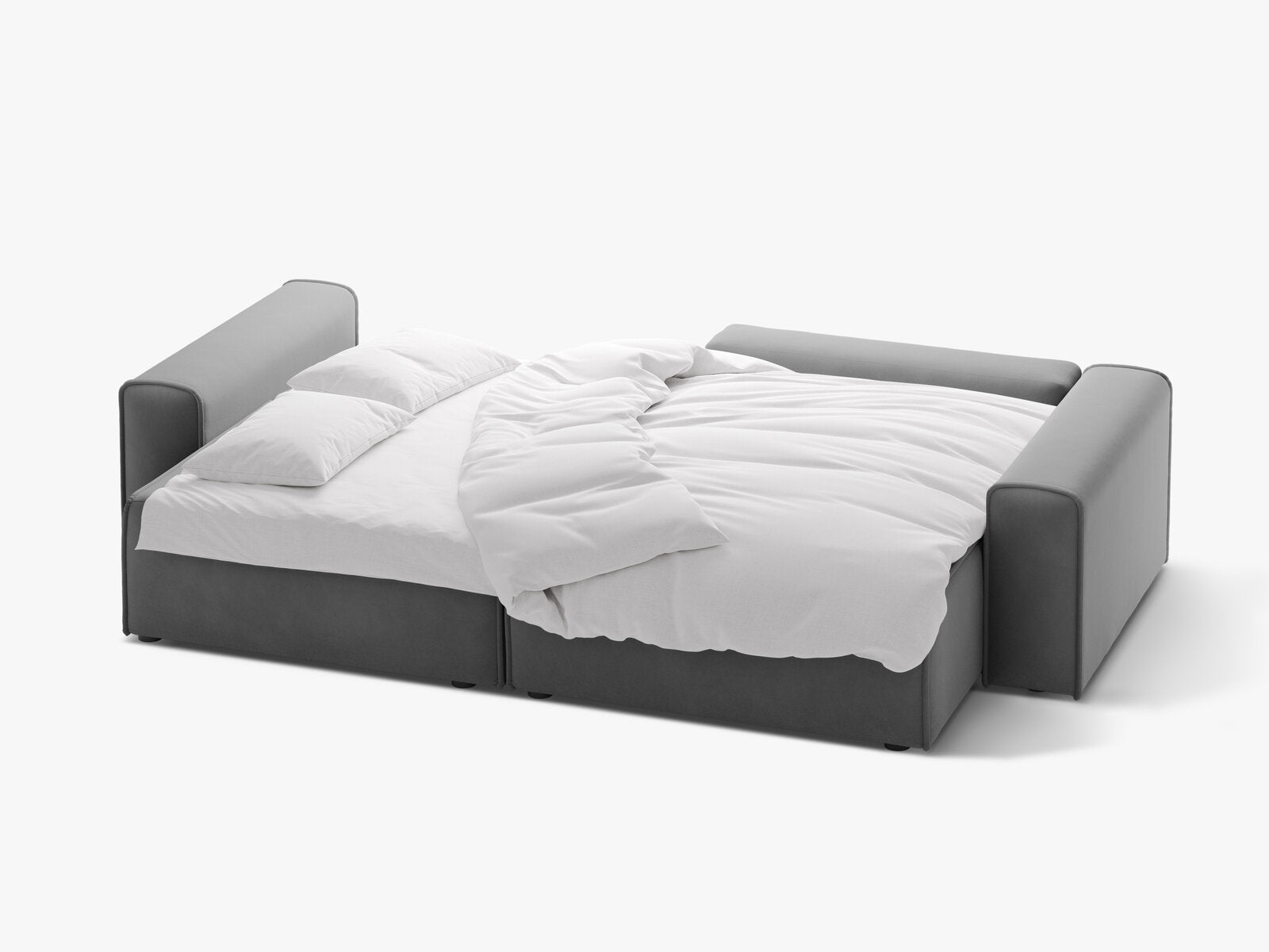 Micadoni Ecksofa Victor 3-Sitzer mit Schlaffunktion Rechts Samt Grau