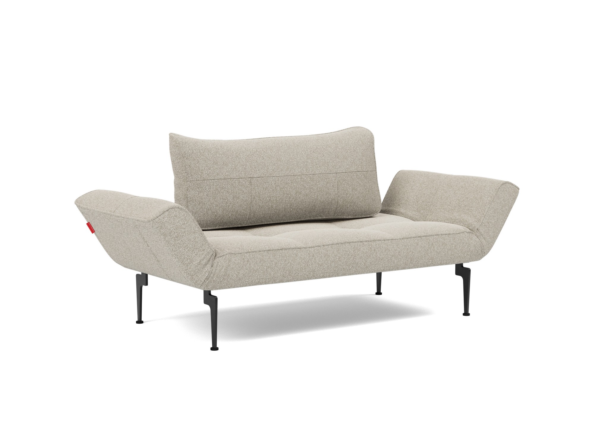 Tagesbett Zeal Boucle Skandi 539-Beige Beine Laser schwarz