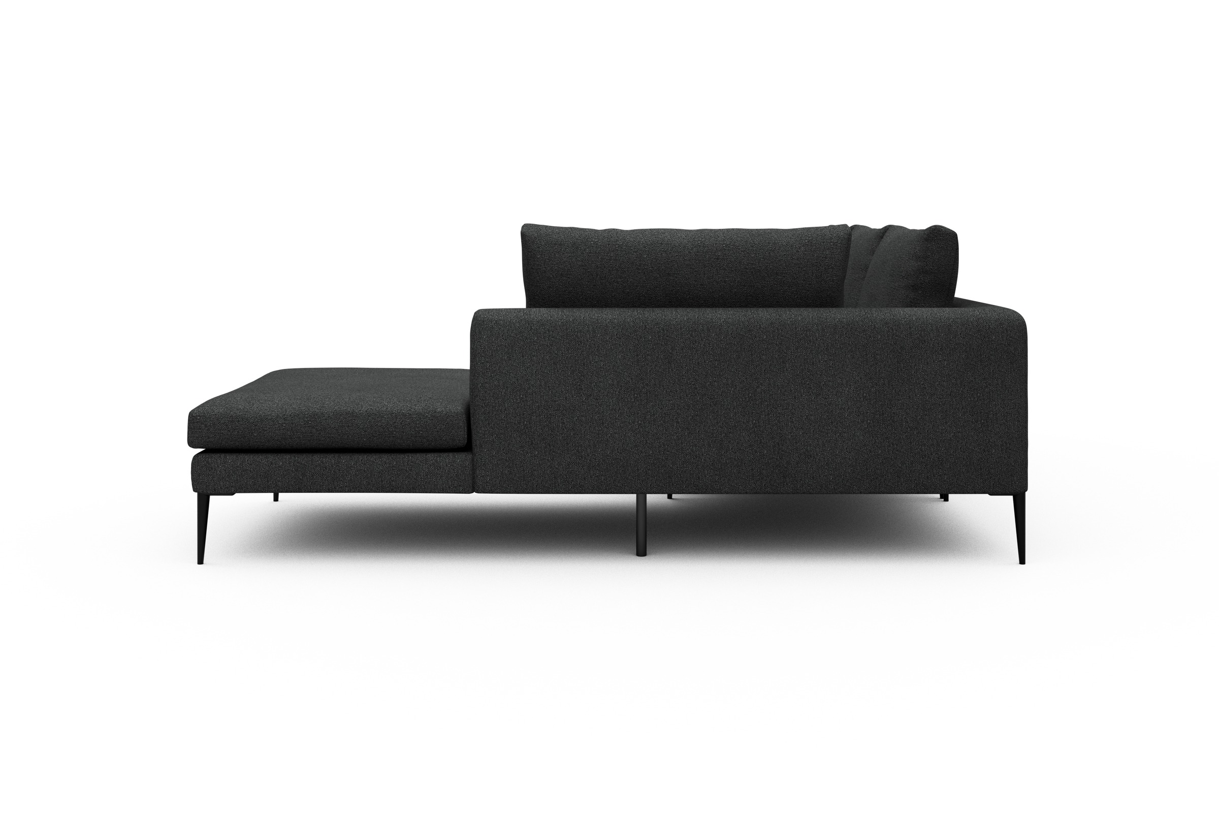 Ecksofa Paul Relax-Ecke rechts mit 2-Sitzer Boucle-Charcoal