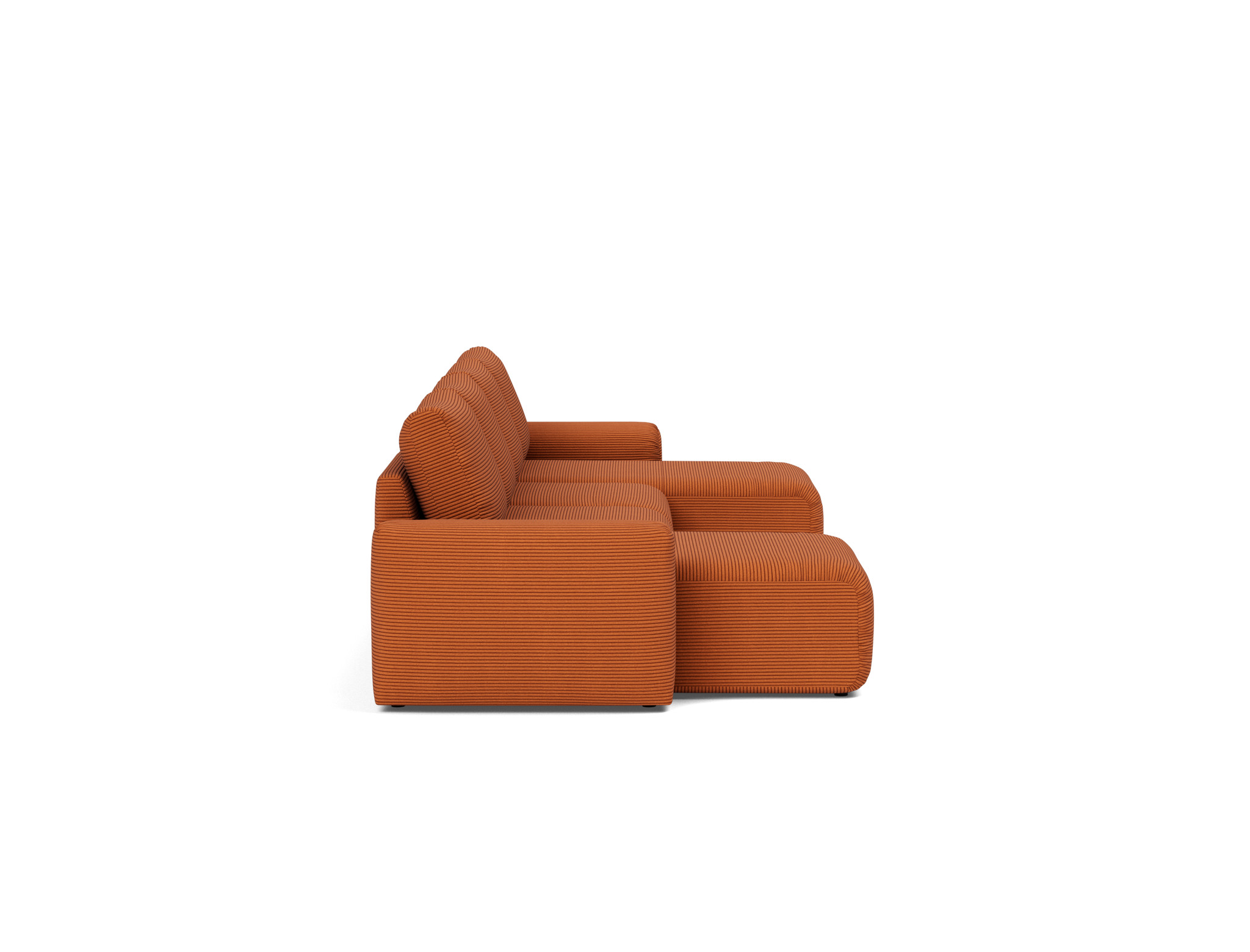 Schlafsofa Norum U-Form mit Chunky-Armlehnen Kord Corduroy 595-Burnt-Orange