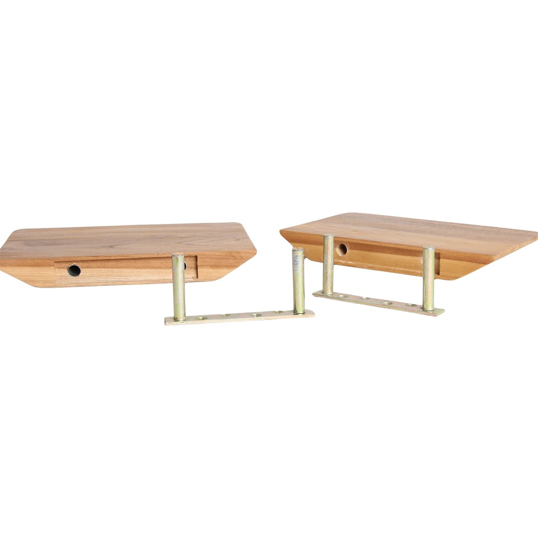 Raw Materials Craftsman Wandregal aus Teakholz 2er-Set 25cm