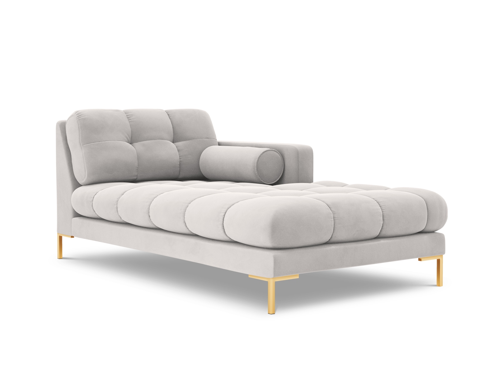 Cosmopolitan Design Chaiselongue Bali Samt Bluvel Silber Rechts Beine Gold