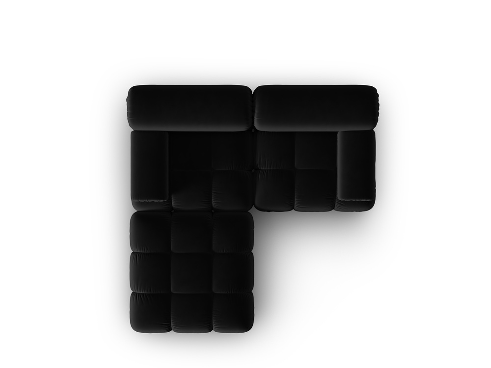 Cosmopolitan Design Modulares Ecksofa Cortina 3-Sitzer Samt Bluvel Schwarz