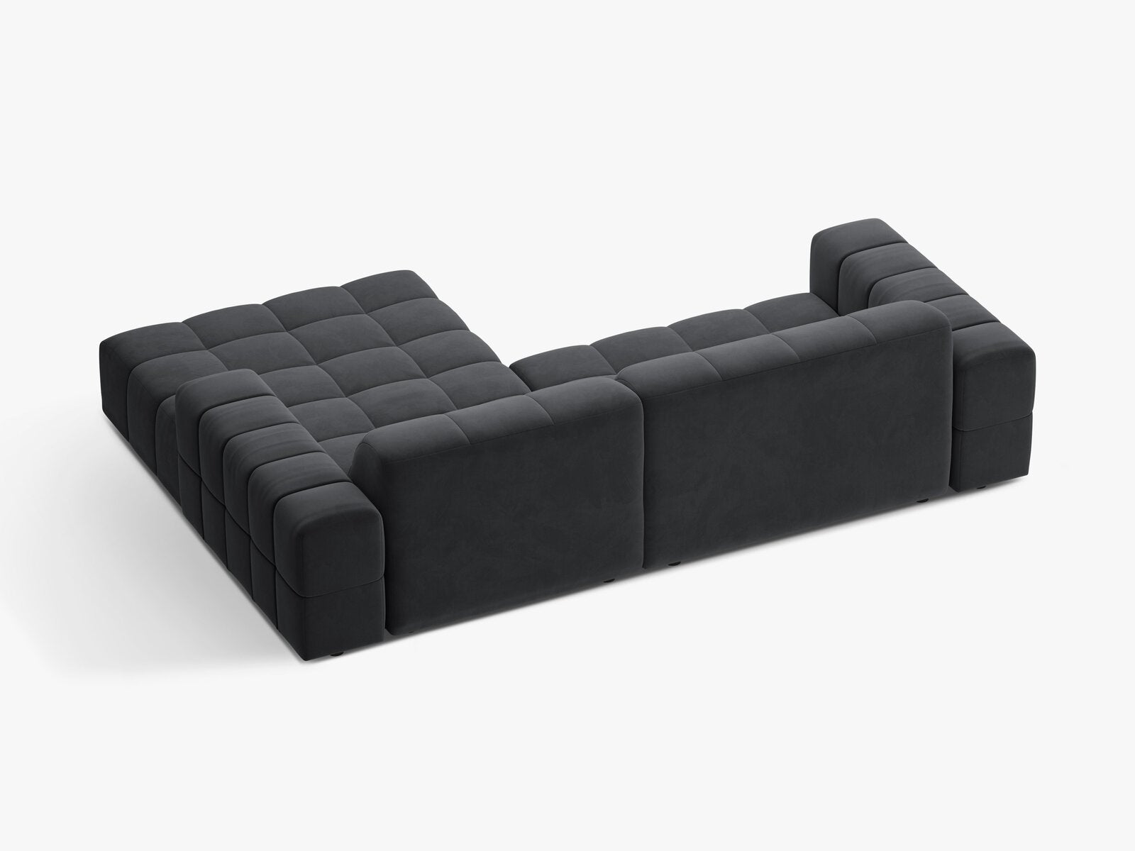 Micadoni Jennifer Ecksofa 4-Sitzer Rechts Samt Bluvel Grau