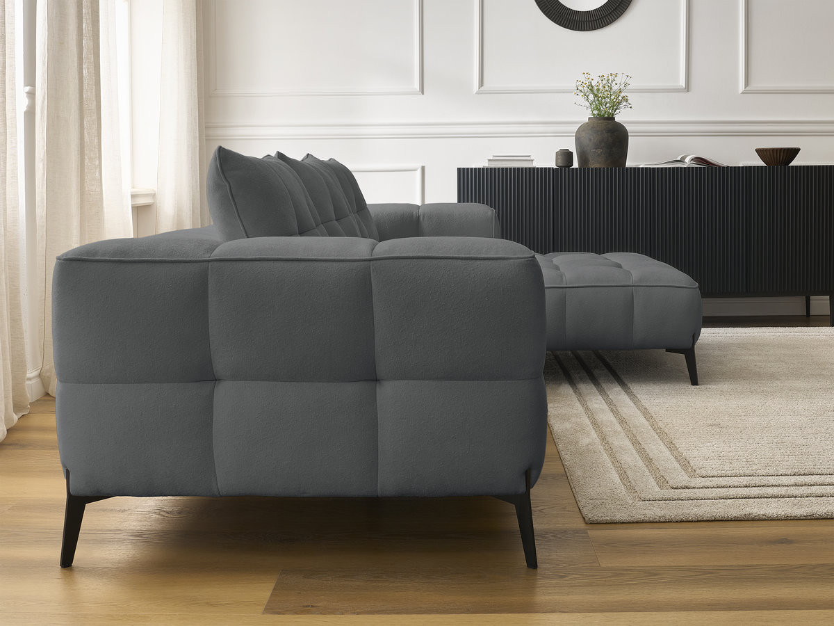 Bobochic Anis Ecksofa Strukturstoff Dunkelgrau Ecke rechts