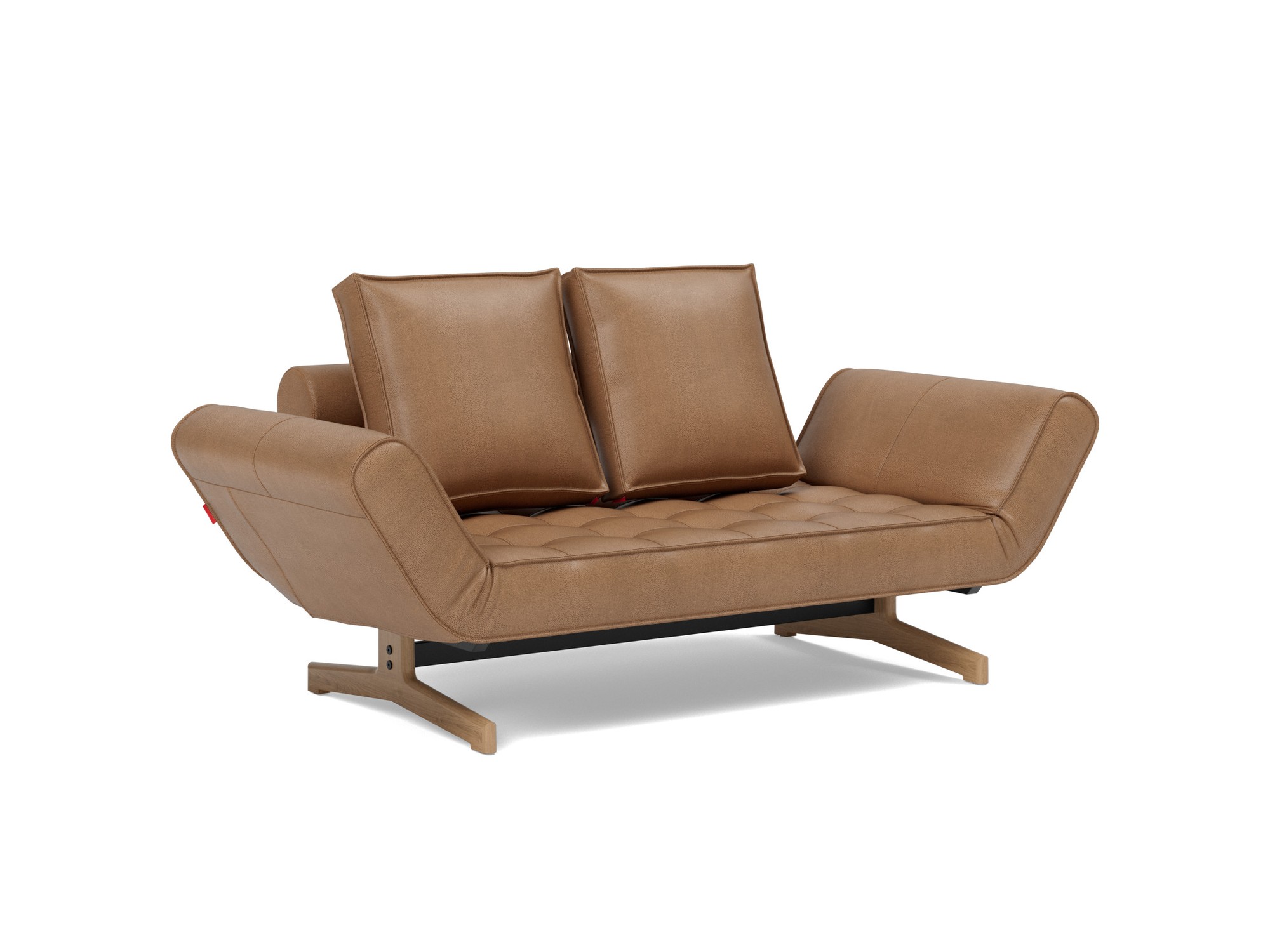 Tagesbett Ghia Lederoptik Faunal 551-Brown Beine Eiche