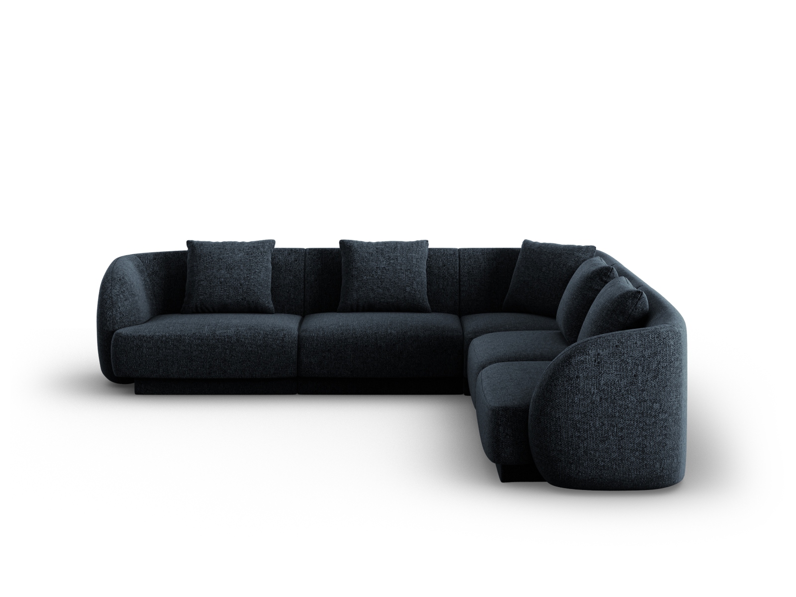 Cosmopolitan Design Wendbares Ecksofa Tulum 5-Sitzer Chenille Eden Marineblau