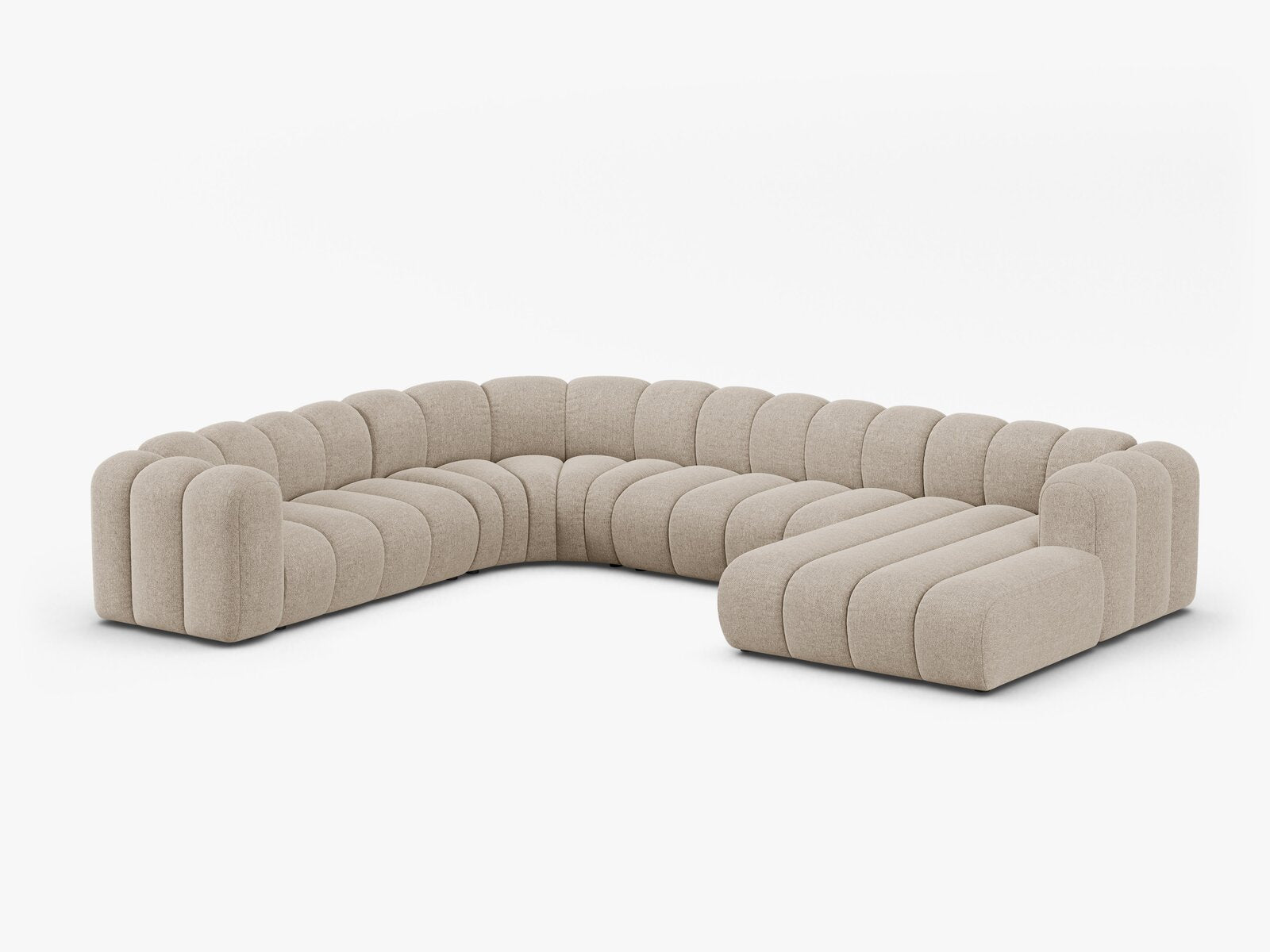 Micadoni Modulares Panorama Ecksofa Lupine 6-Sitzer Links Chenille Eden Dunkelbeige