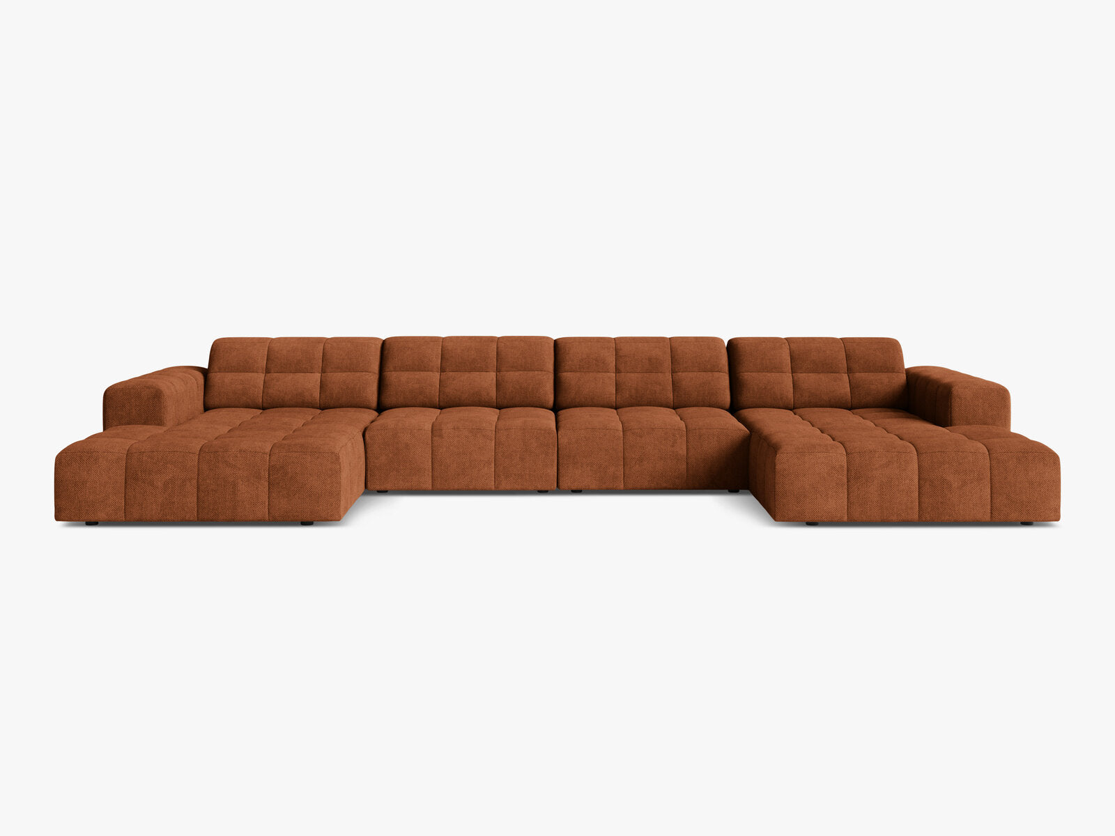 Micadoni Panorama Sofa Jennifer 6-Sitzer Chenille Eden Ziegel
