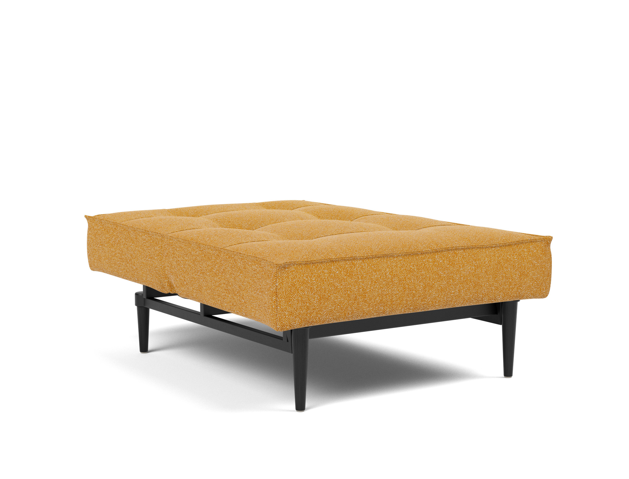 Sessel Splitback Boucle Skandi 536-Ochre Beine Styletto Eiche schwarz