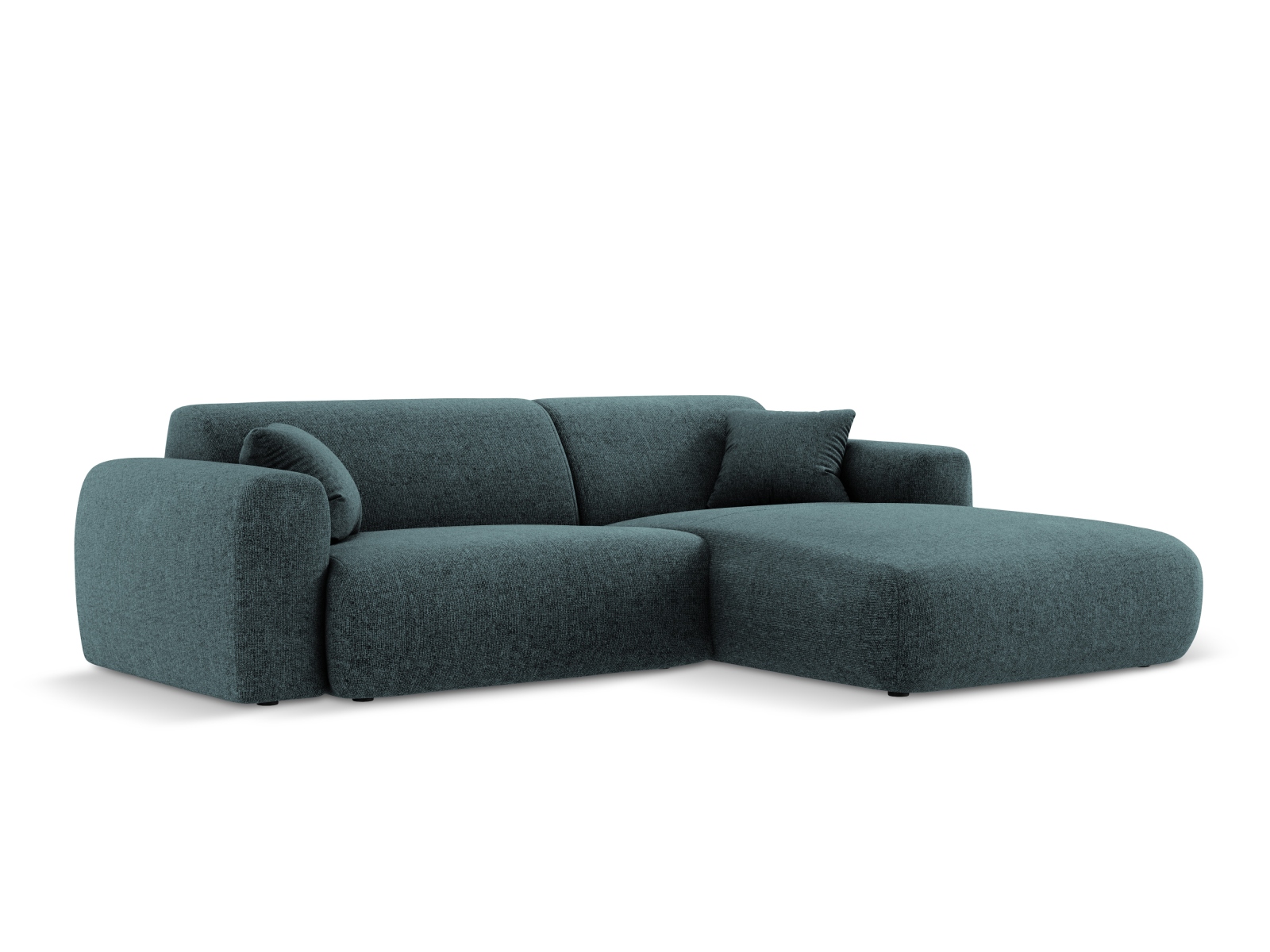 Cosmopolitan Design Ecksofa Nolio 4-Sitzer kleine Version Chenille Haga Petrol Rechts