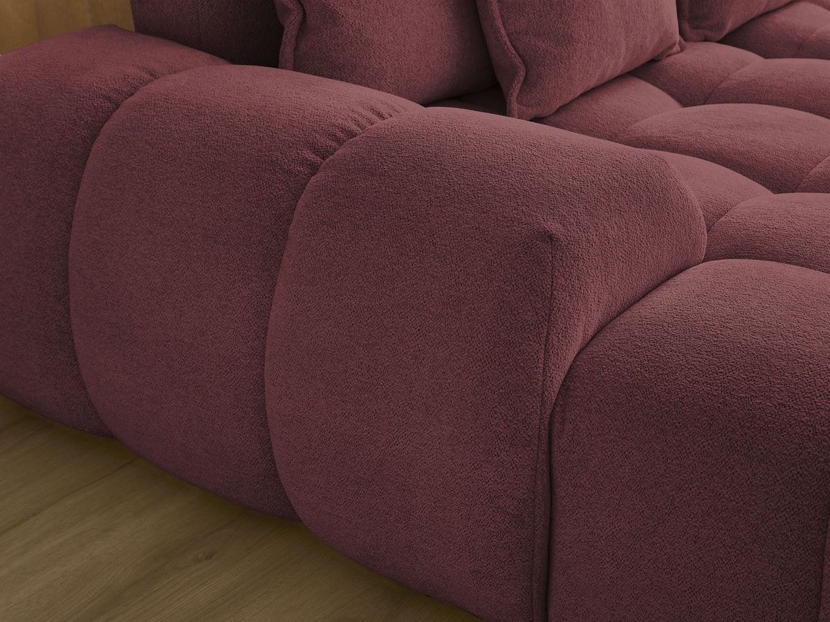 Bobochic Everest Wohnlandschaft mit Pouf, 14 Kissen Melange-Stoff Rot Ecke links