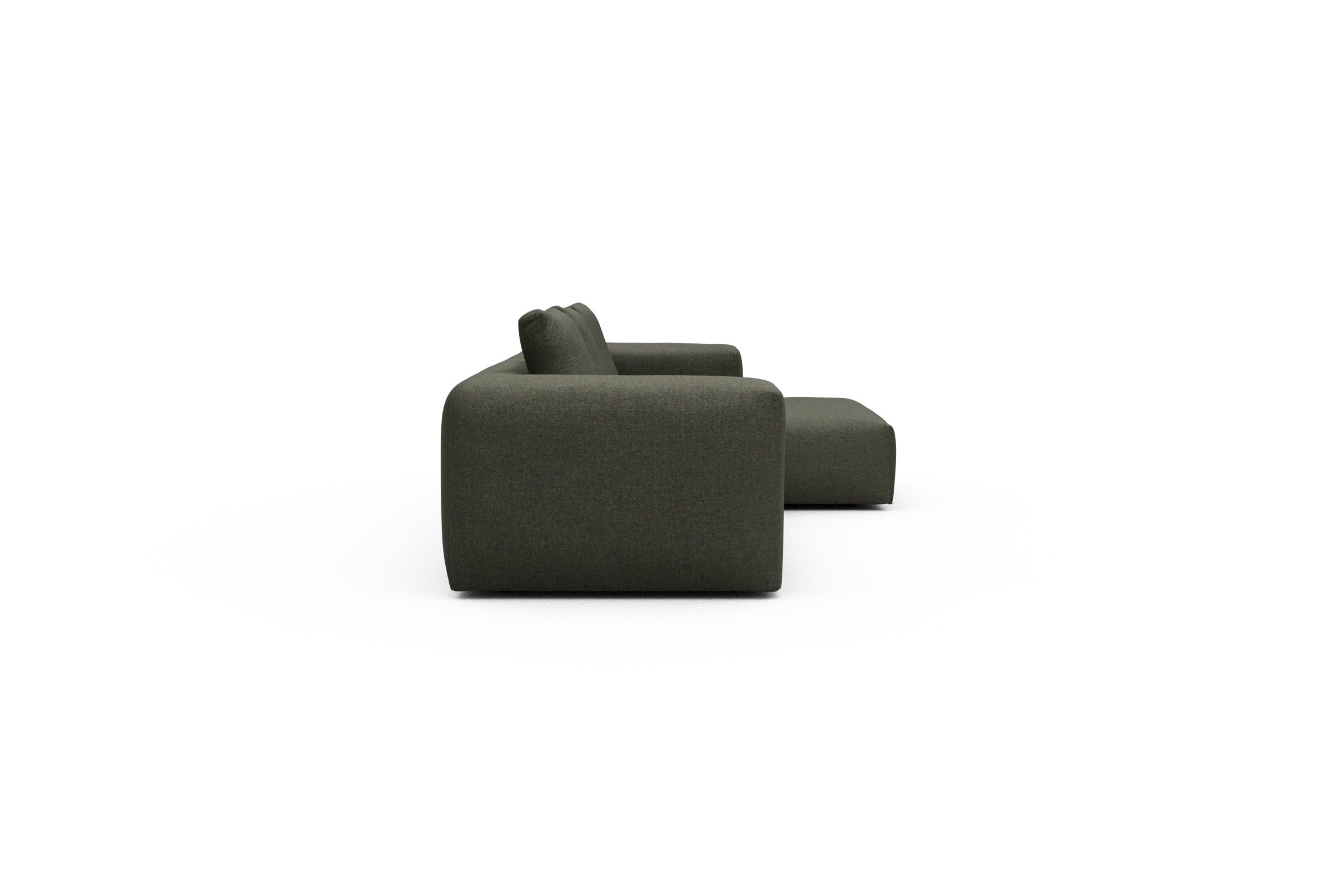Ecksofa Fred Chaiselongue rechts mit 2,5-Sitzer Sama-Winter-Moss