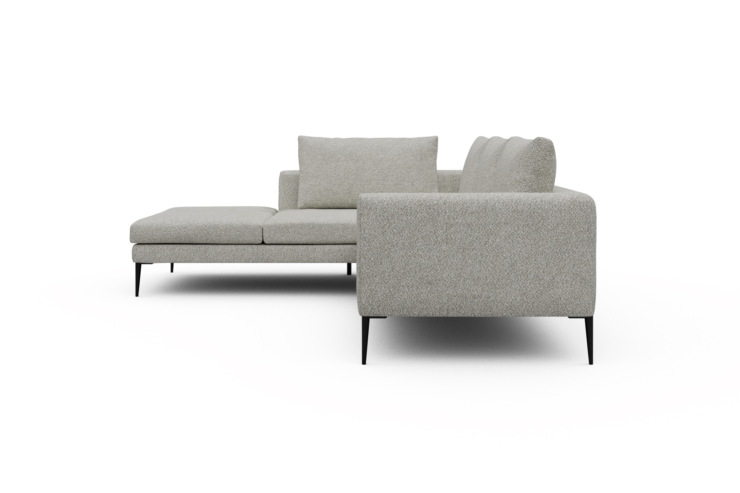 Ecksofa Paul Relax-Ecke links mit 2-Sitzer Vanora-Warm-Sand