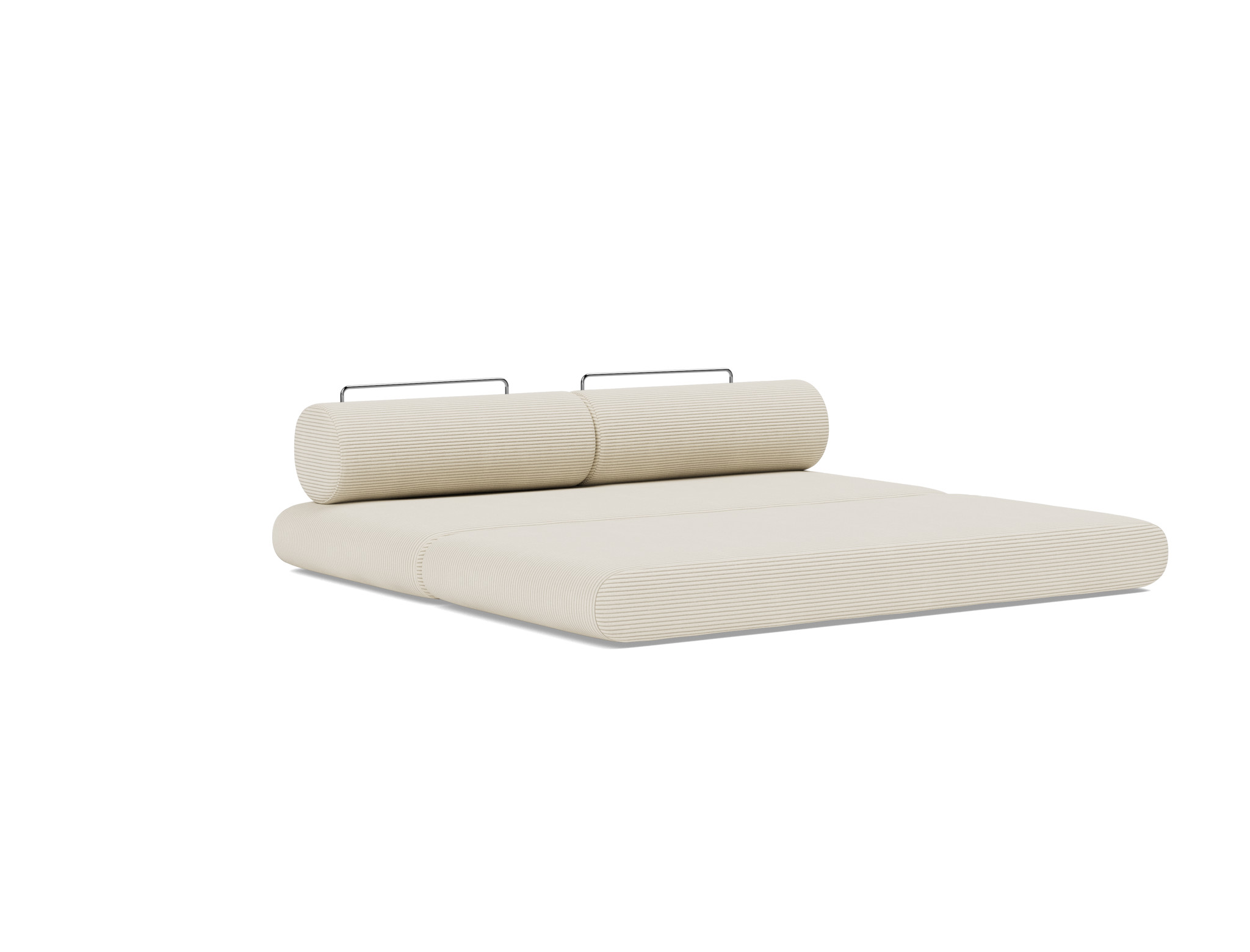 Tagesbett Circlus mit Rückenrollen Kord Corduroy 594-Ivory