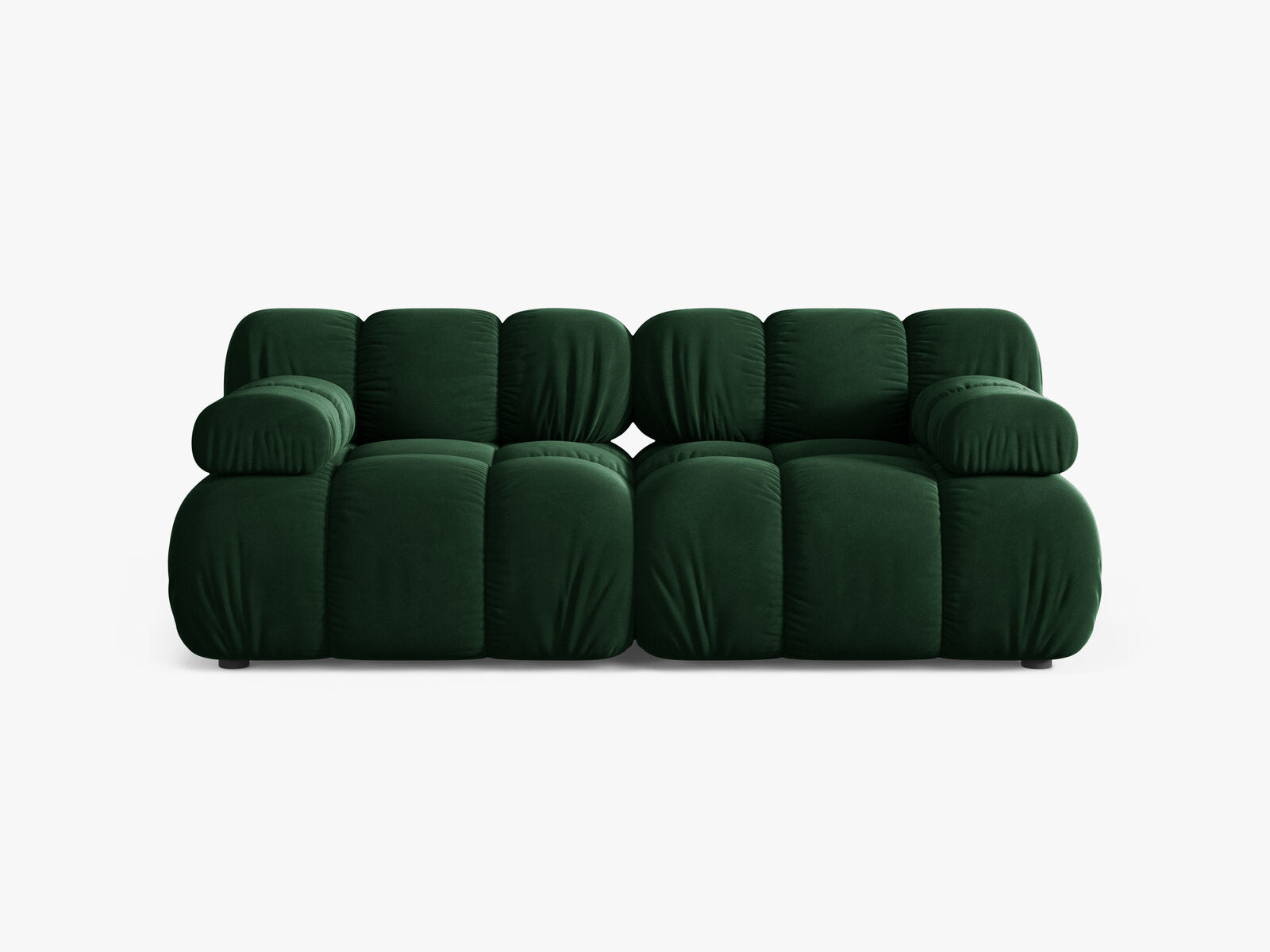 Micadoni Modulares Sofa Bellis 2-Sitzer Samt Bluvel Flaschengrün