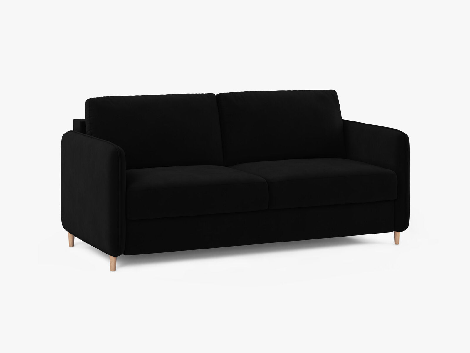 Micadoni Sofa mit Schlaffunktion Simo 3-Sitzer Samt Salvador Schwarz