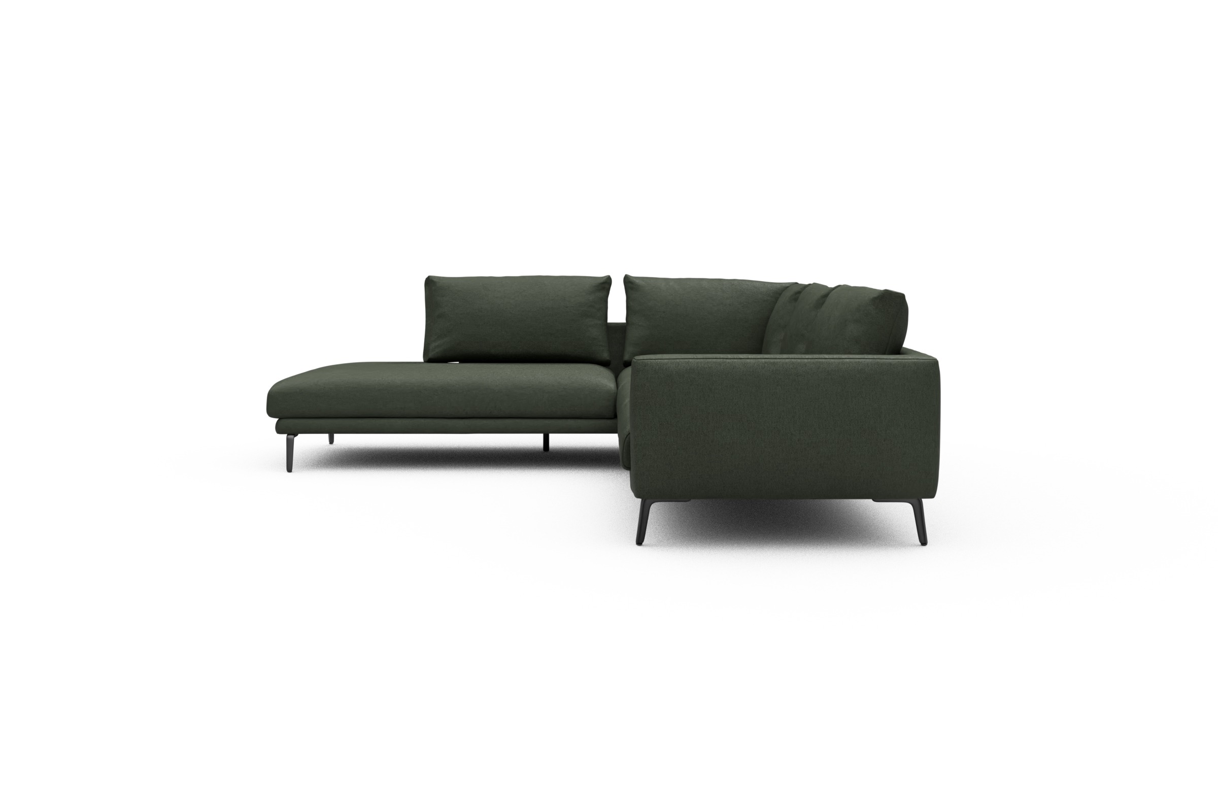 Ecksofa Karl Relax-Ecke links mit 2,5-Sitzer Denari-Forest-Green
