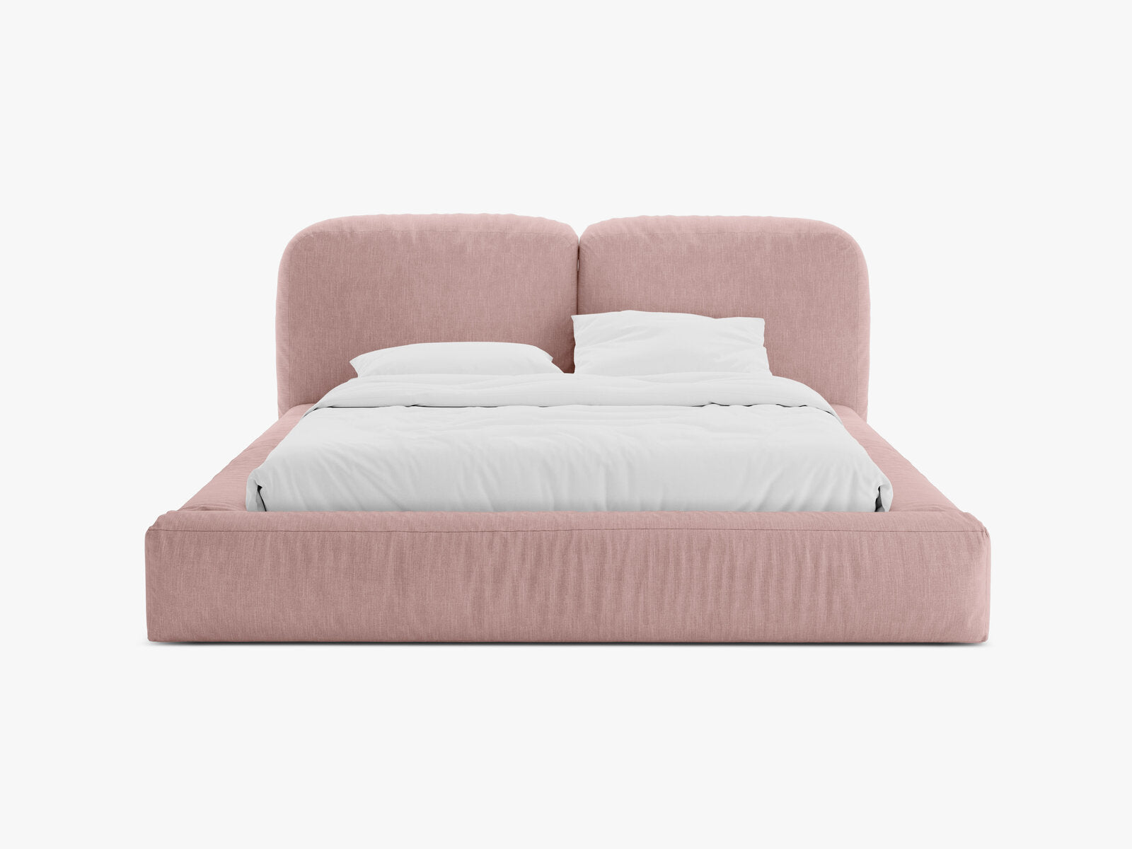 Micadoni Stauraumbett mit Kopfteil Martina Strukturierter Stoff Boston Rosa 140x200