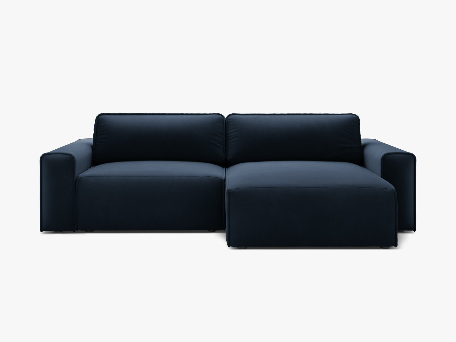 Micadoni Ecksofa Victor 3-Sitzer mit Schlaffunktion Rechts Samt Dunkelblau