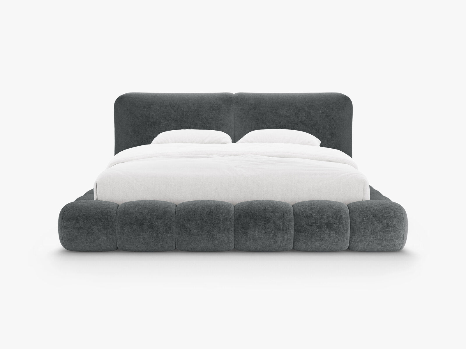 Micadoni Stauraumbett mit Kopfteil Solange Chenille Perfect Harmony Dunkelgrau 160x200