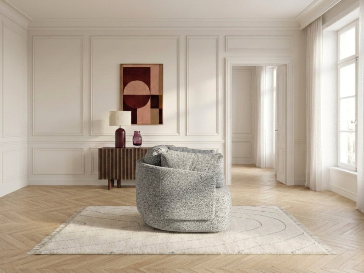 Bobochic Mario Sessel Melange-Stoff Grau