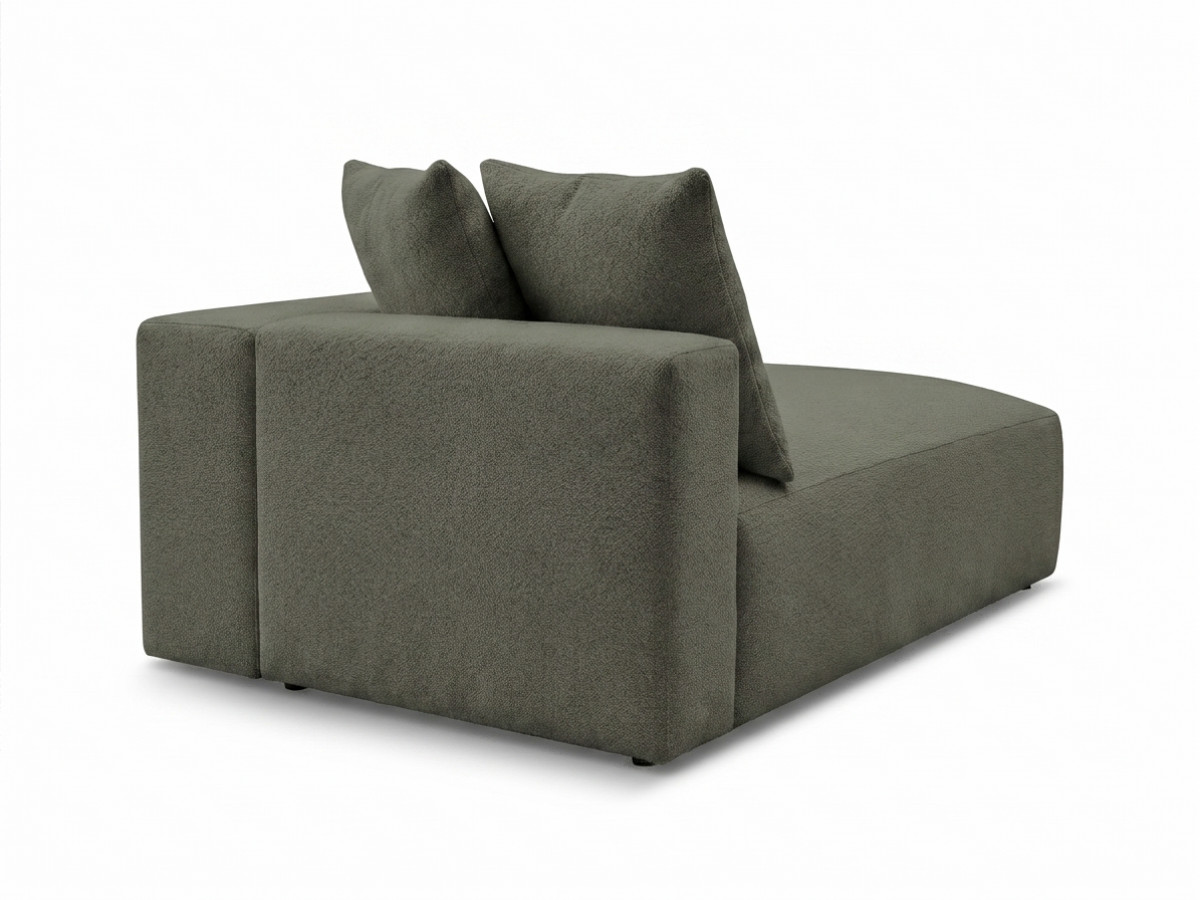 Bobochic Voltaire Méridienne-Modul Melange-Stoff Grün Ecke rechts