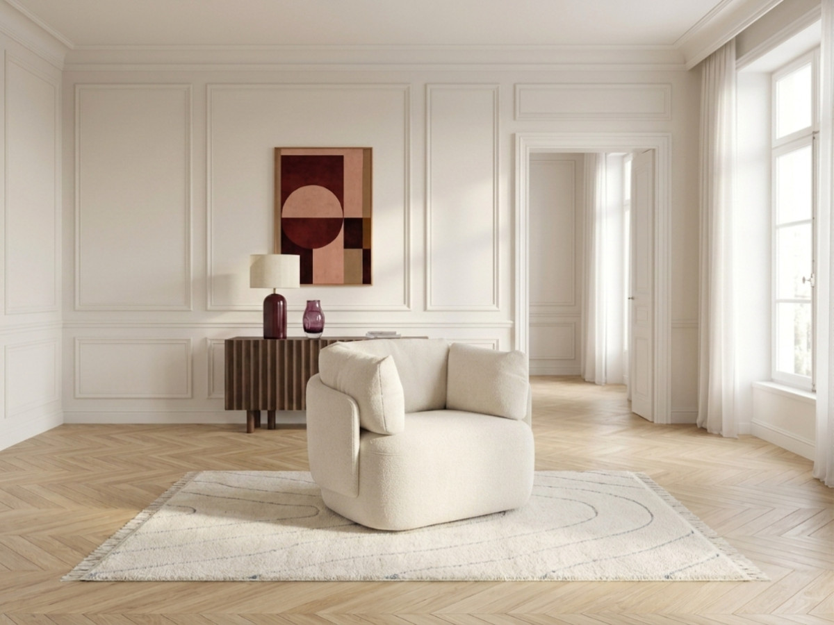 Bobochic Mario Sessel Melange-Stoff Beige