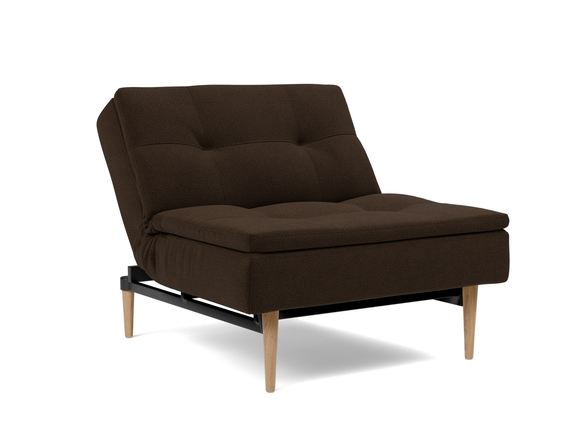 Sessel Dublexo Strukturierter Stoff Taura 358-Chocco Beine Styletto Eiche hell