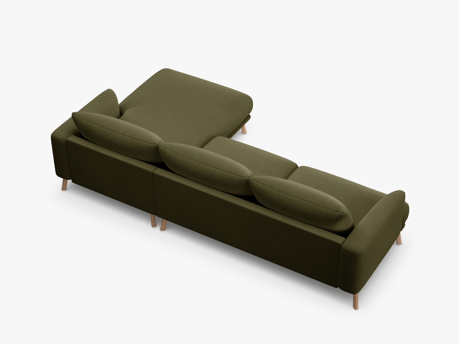 Micadoni Ecksofa Naomi 4-Sitzer Rechts Samt Salvador Grün