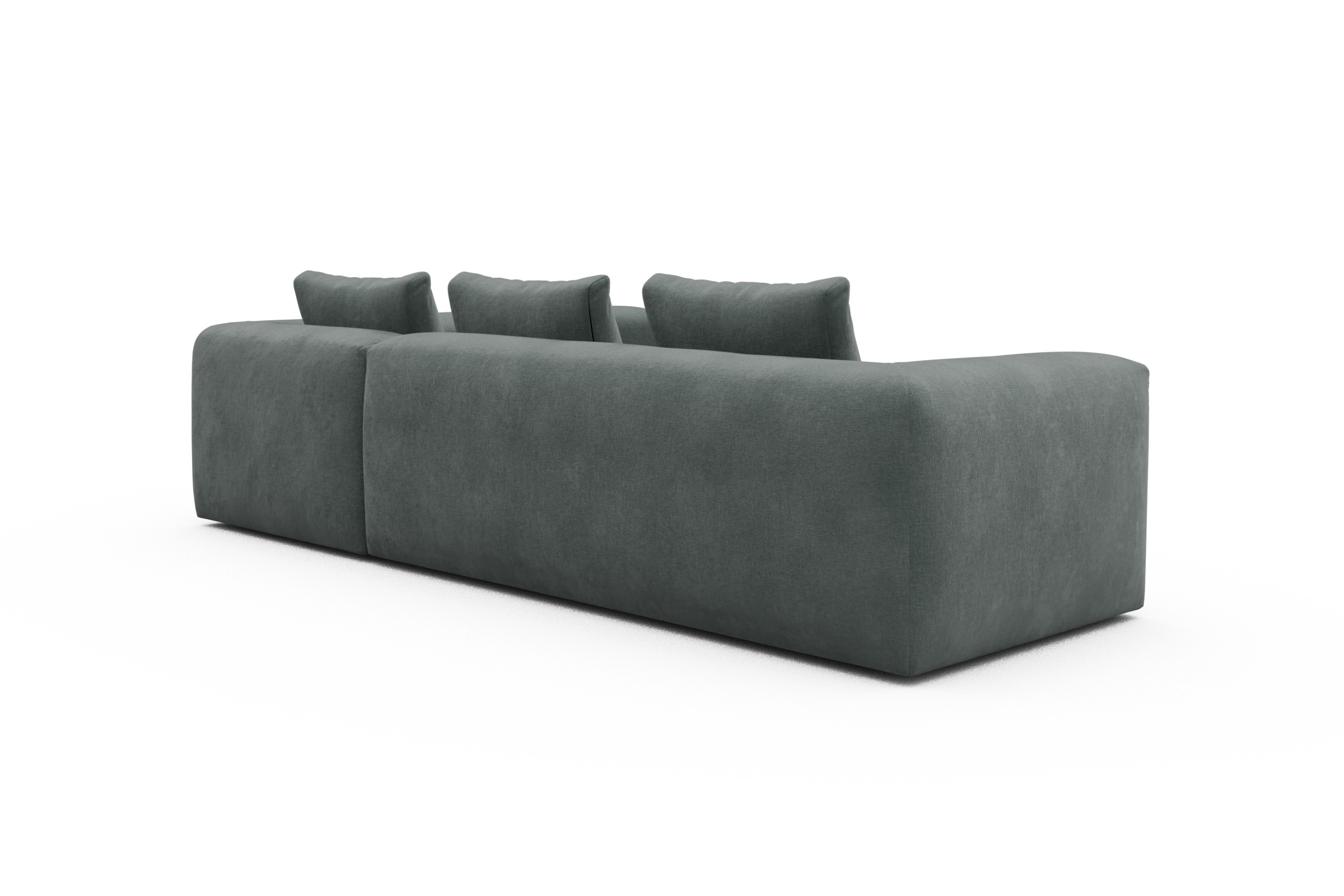 Ecksofa Fred 2x 2,5-Sitzer rechts offen Smooth-Silver-Grey