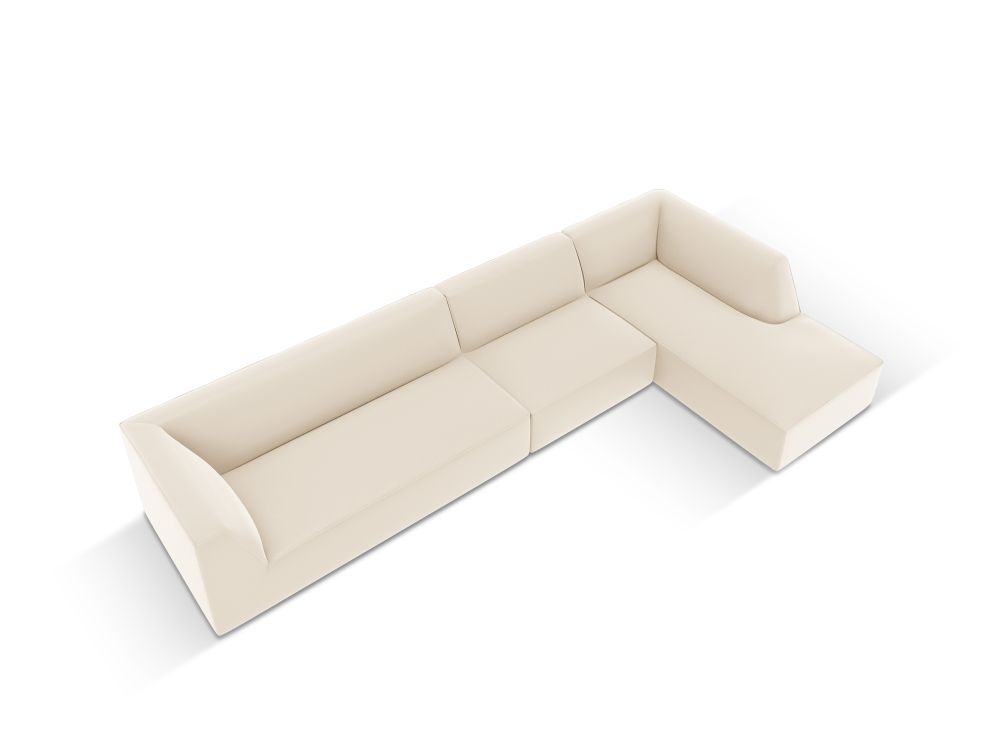Cosmopolitan Design Ecksofa Siena 5-Sitzer Kunstleder Pacifico Helles Beige Rechts