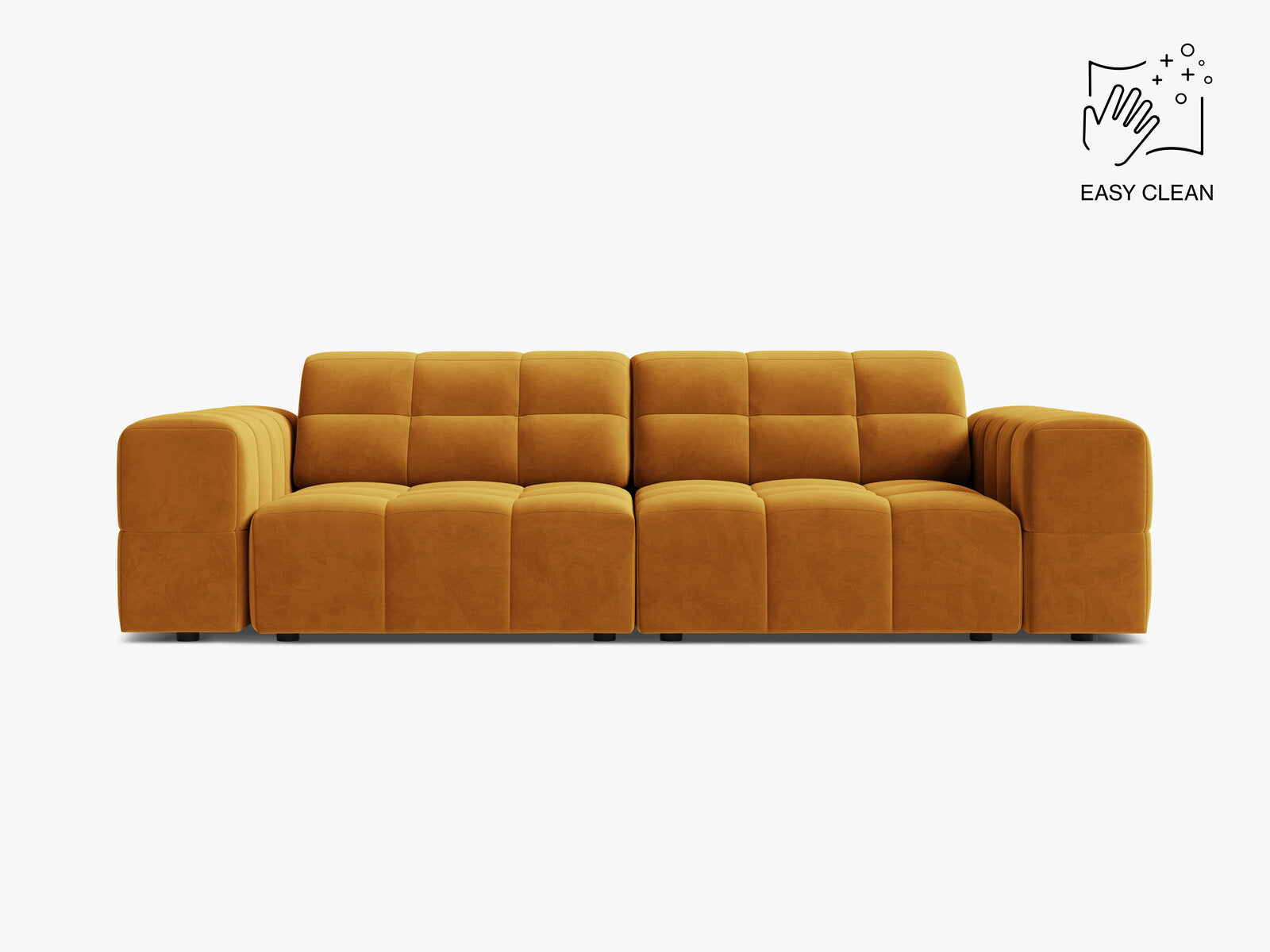 Micadoni Sofa Jennifer 3-Sitzer Samt Venus Gelb
