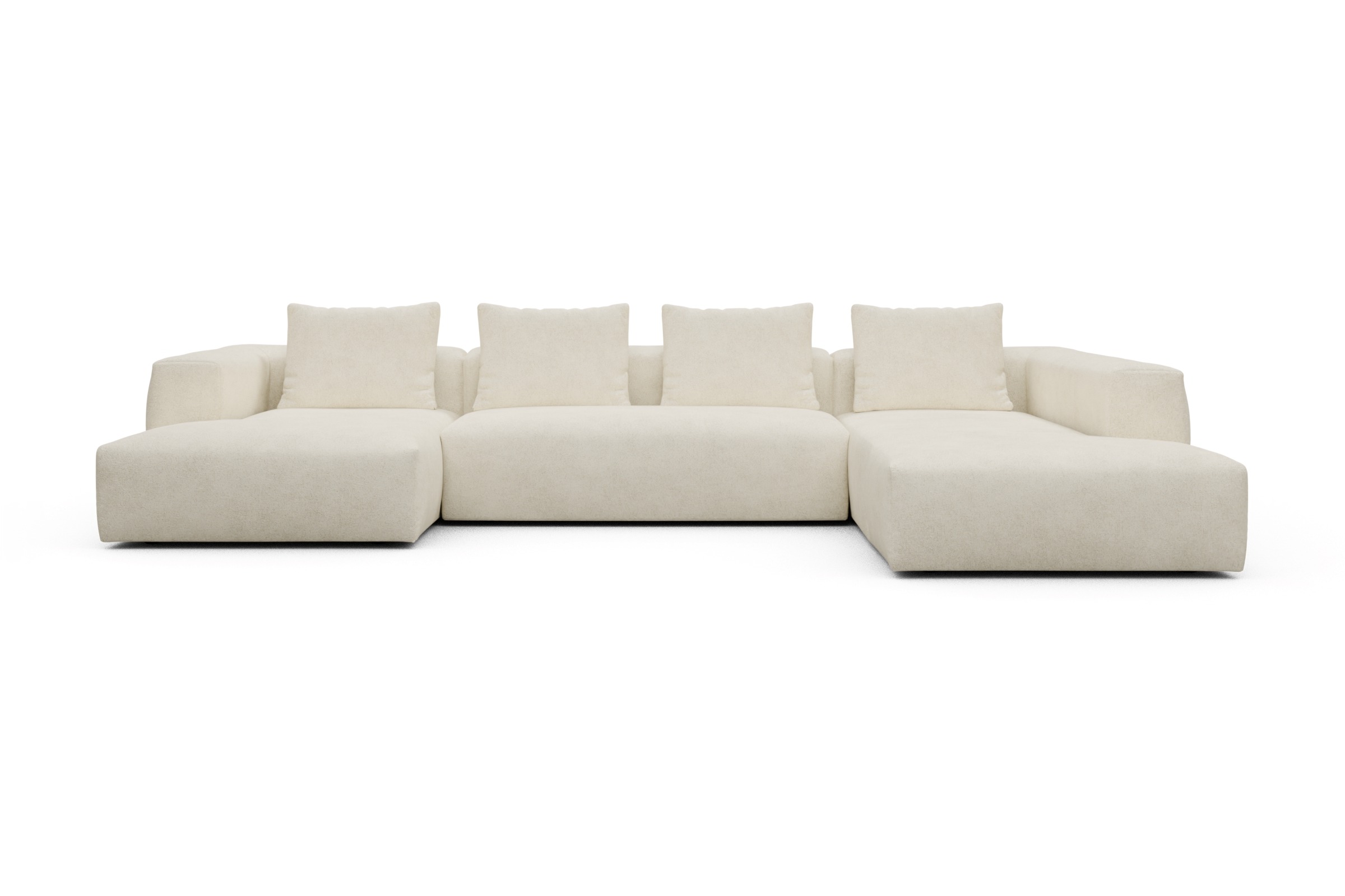 Skandi Home Wohnlandschaft Fred Relax-Ecke rechts mit 2-Sitzer und Chaiselongue links Boucle-Off-White moebelfaktor