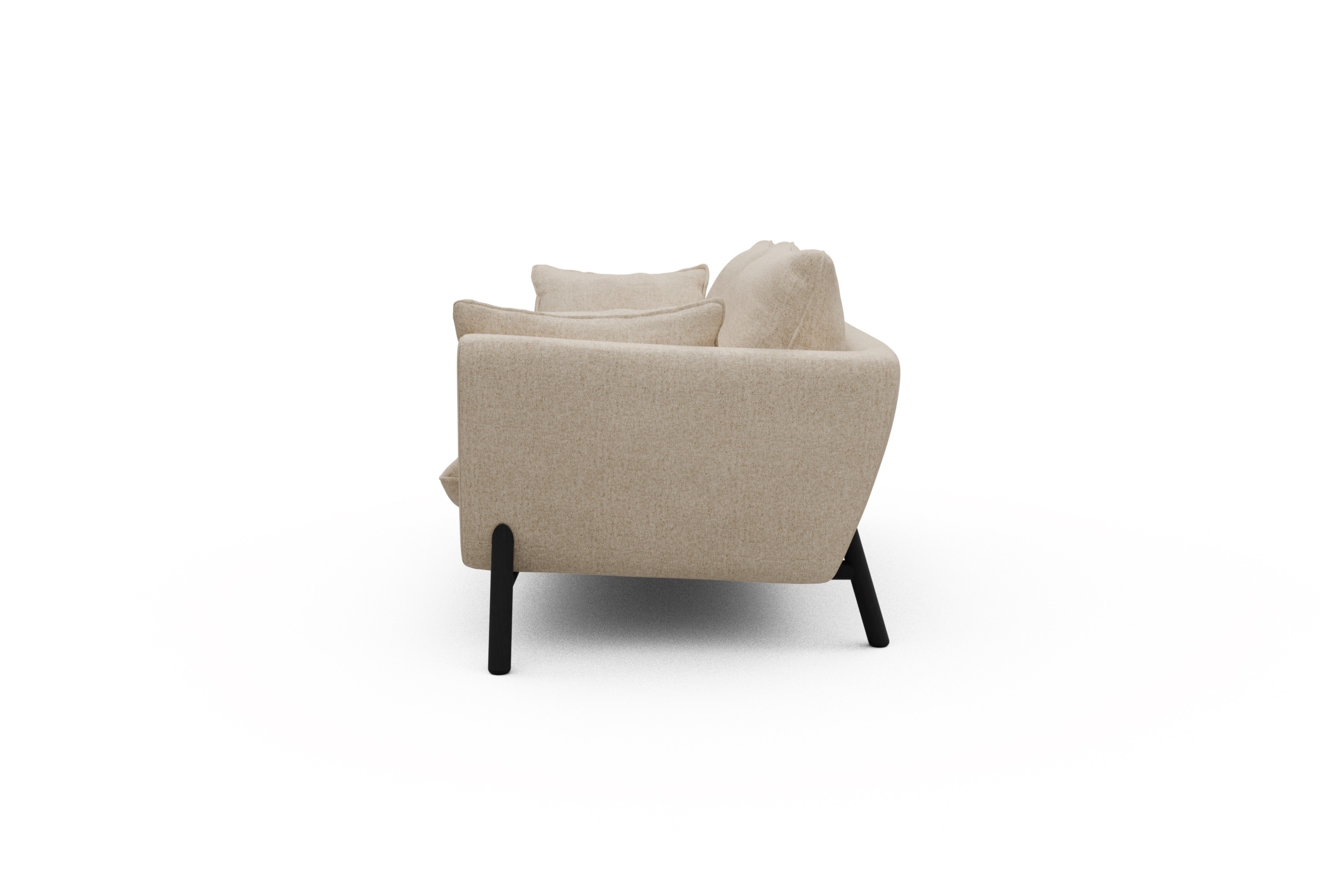 Sofa Emil 2-Sitzer Beinfarbe Eiche Schwarz Casone-Natural-Beige