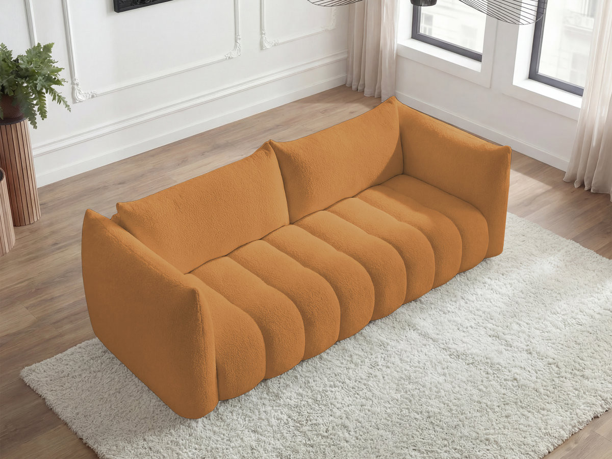 Bobochic Azra Sofa 4-Sitzer Bouclé-Stoff Gelb