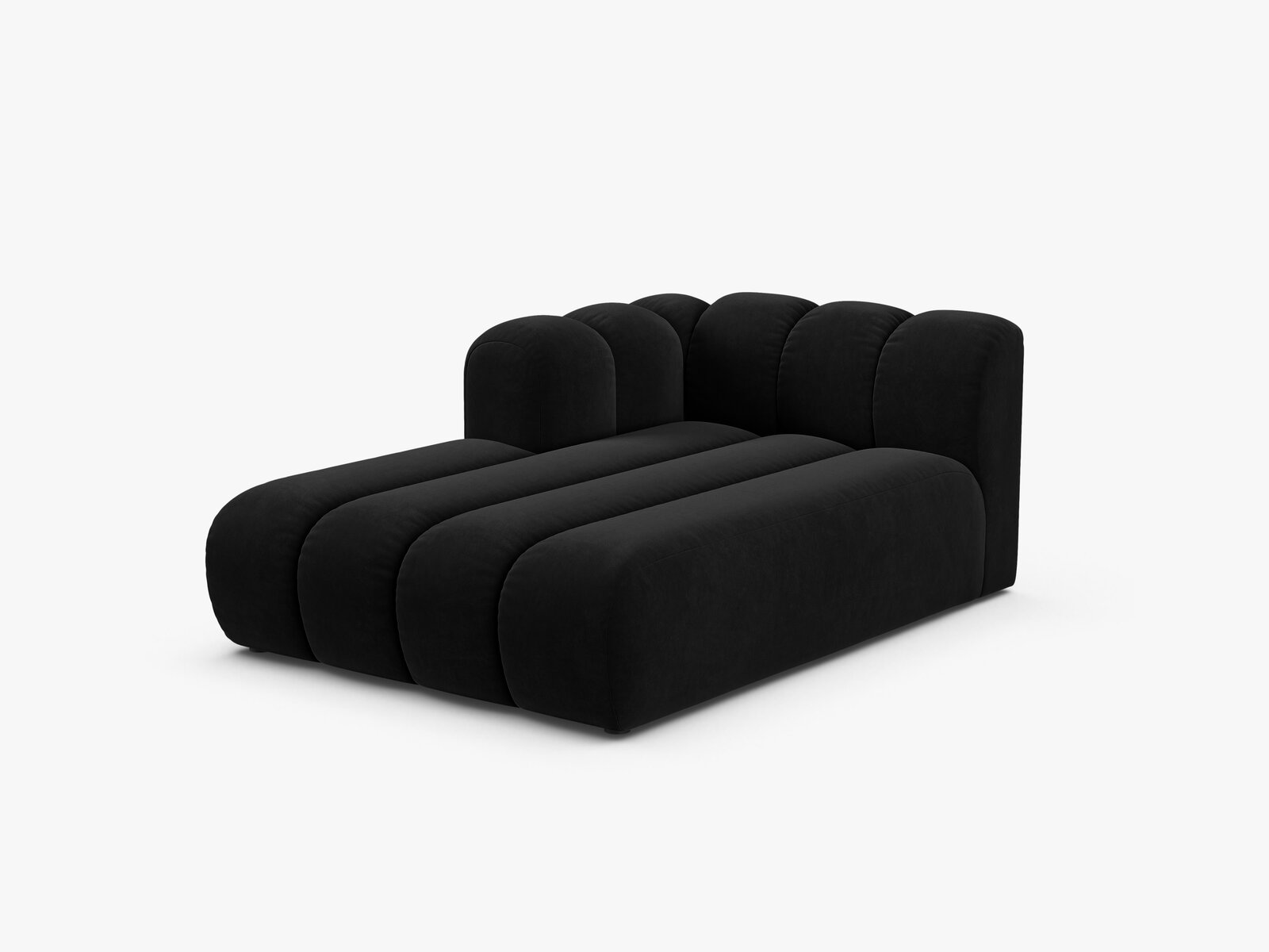 Micadoni Recamiere Lupine 2-Sitzer Links Samt Salvador Schwarz
