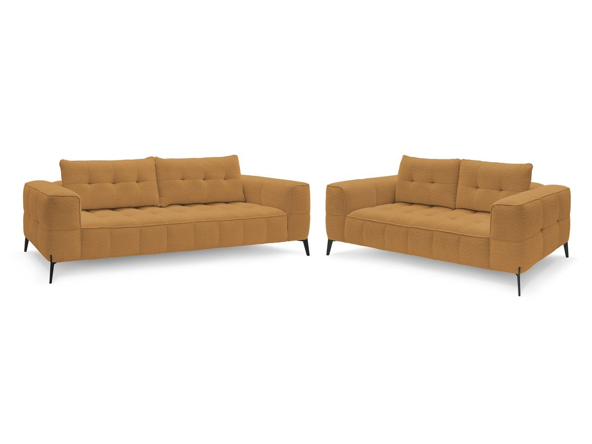 Bobochic Anis Sofa 5-Sitzer Bouclé-Stoff Gelb