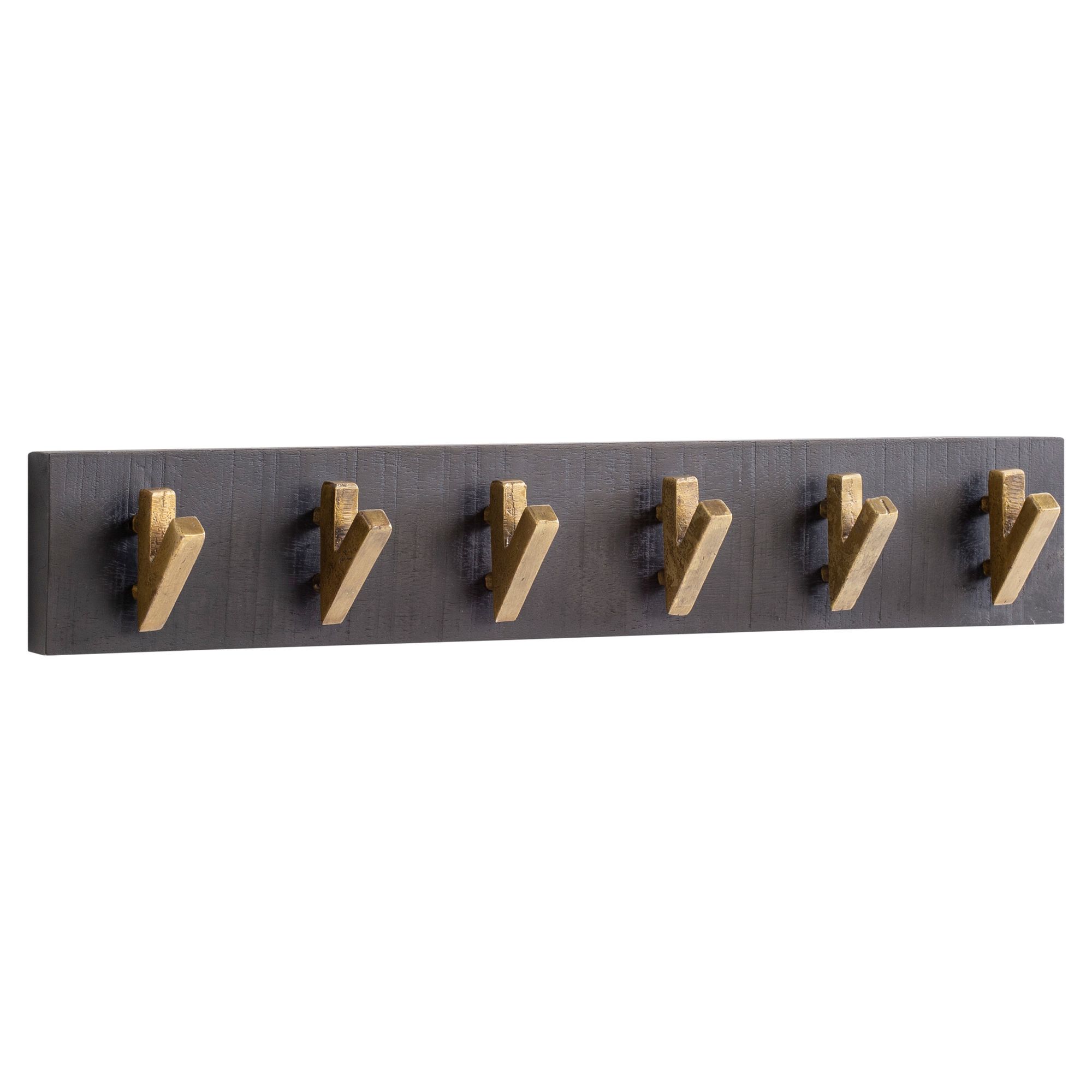 Wandgarderobe Bovagen Mango Massivholz Schwarz 60 × 8 × 10 cm
