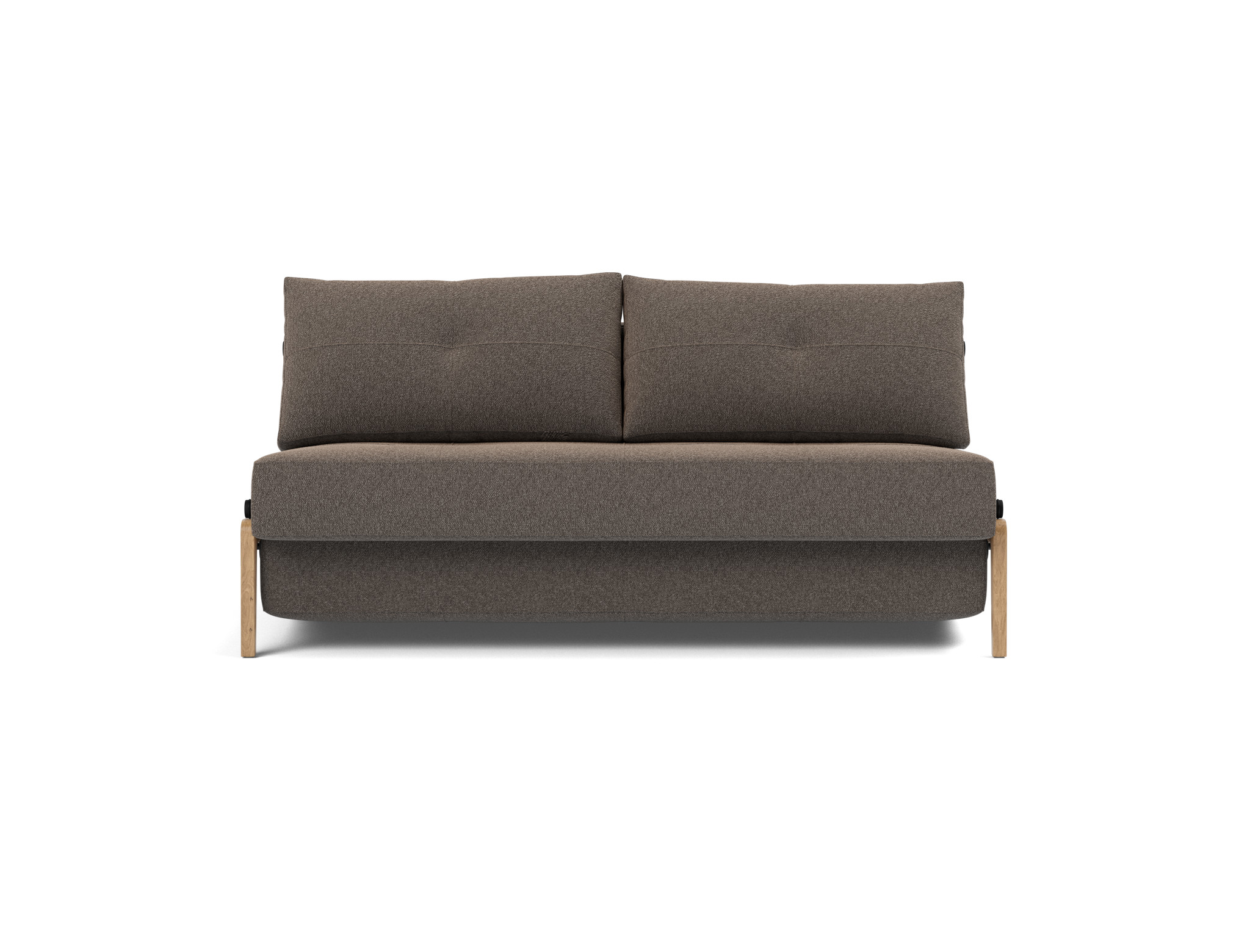 Schlafsofa Cubed 160 Boucle Skandi 530-Taupe Beine Eiche