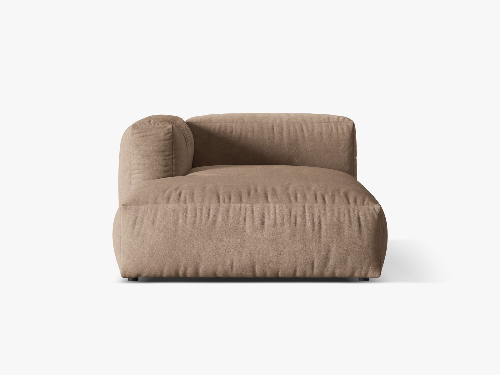 Micadoni Recamiere Martina 1-Sitzer Links Samt Vogue Dunkelbeige
