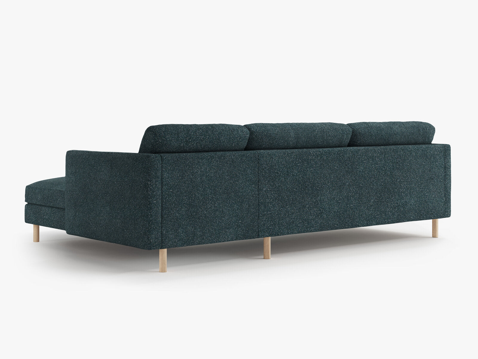 Micadoni Ecksofa Eden 4-Sitzer Rechts Strukturierter Stoff Grün Blau Melange